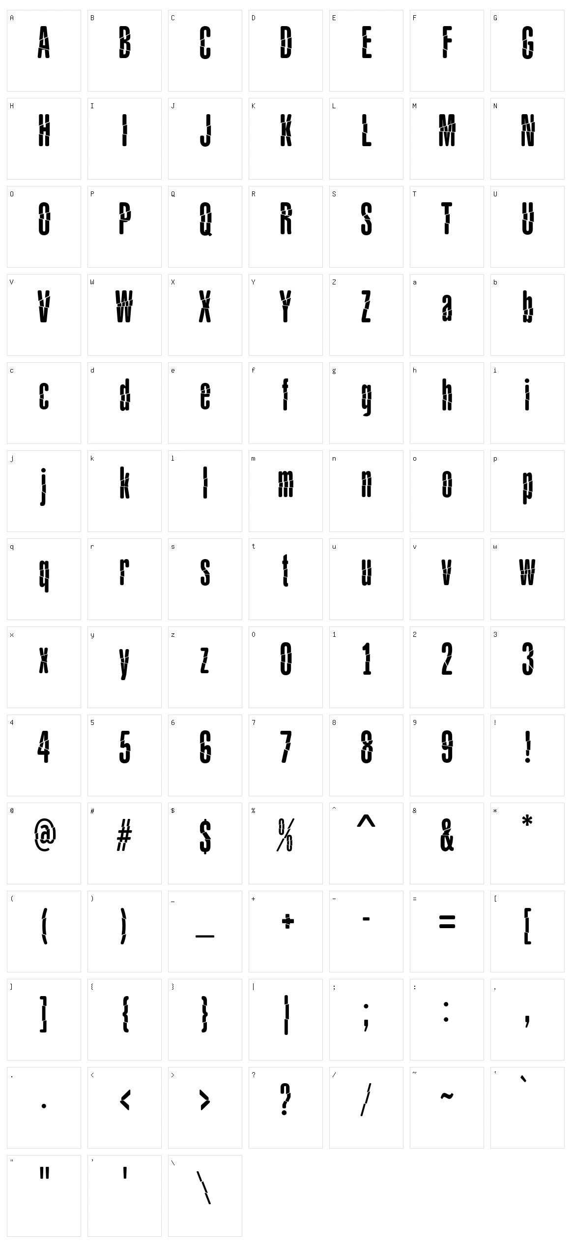 Babalusa Cut Character Set