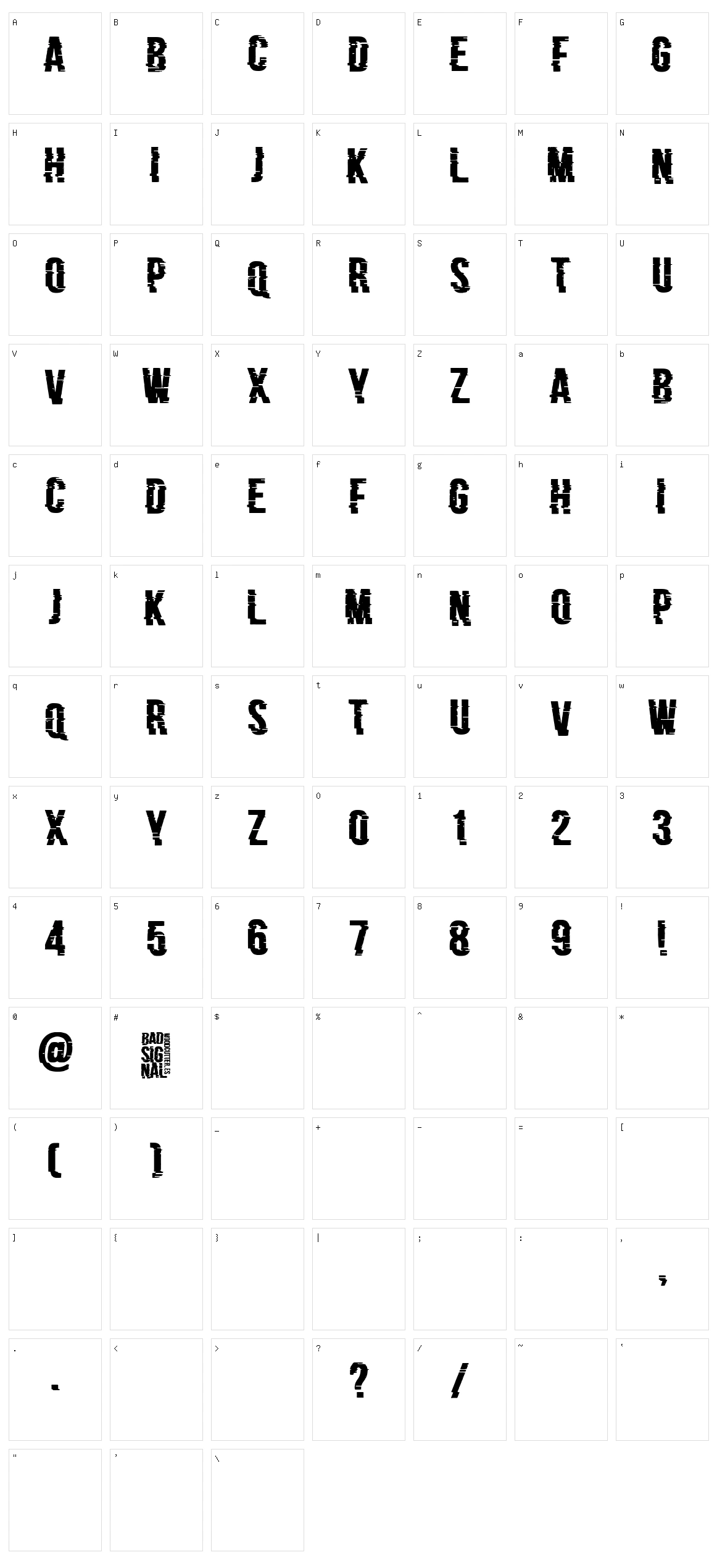 Bad Signal Character Set