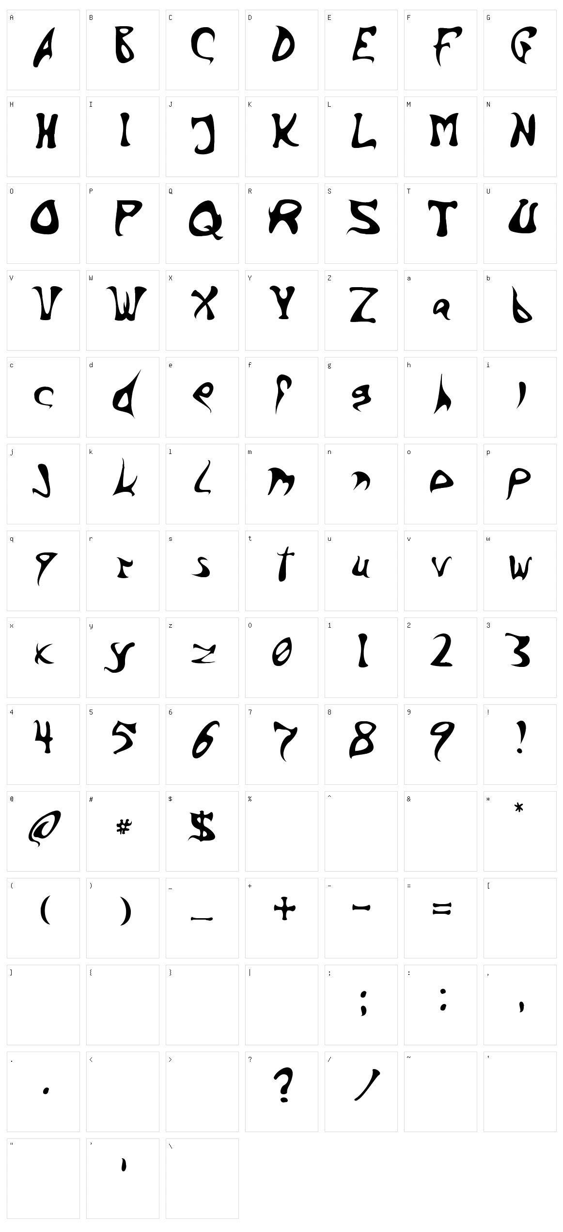 Barbed Ink Character Set