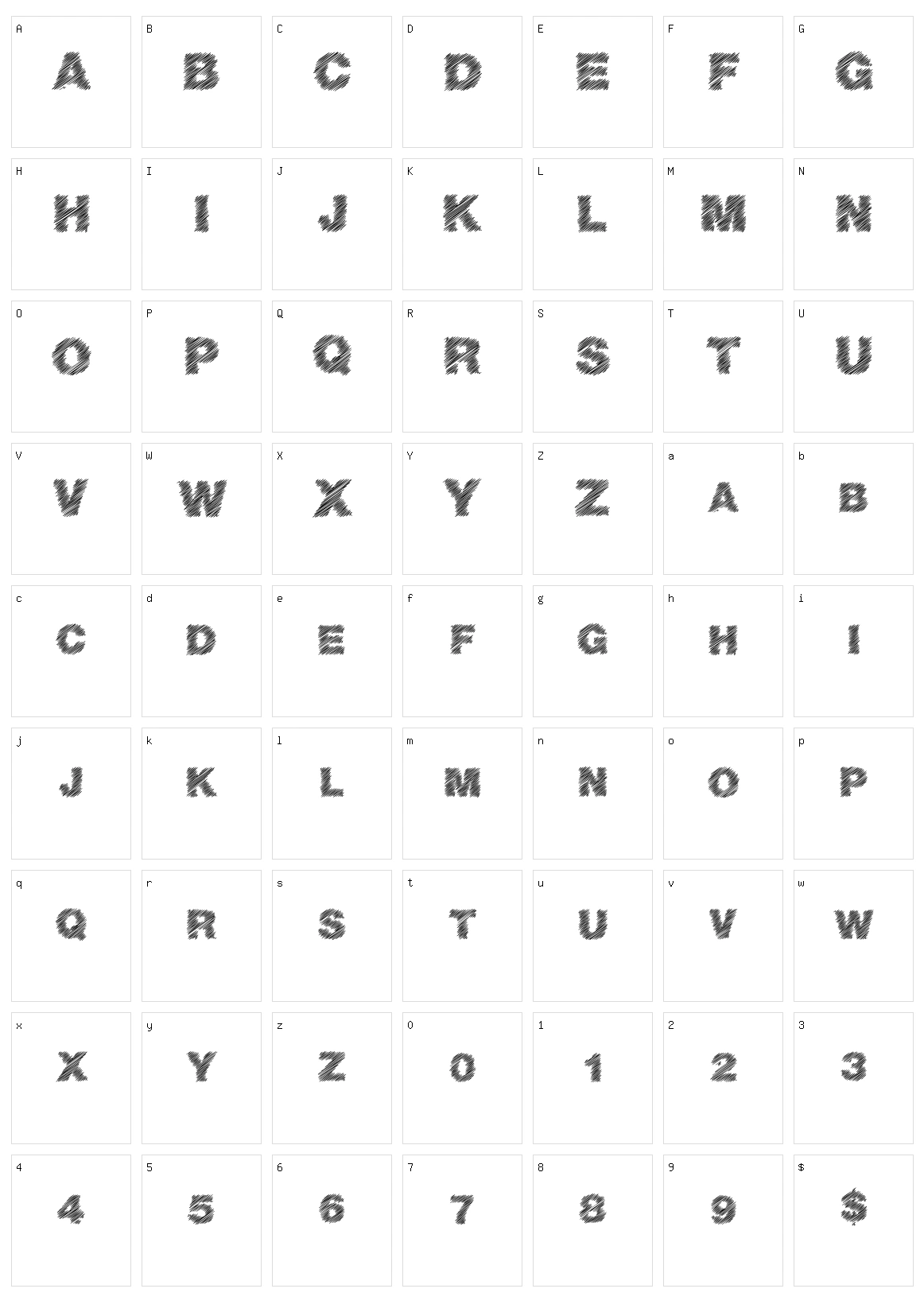 Basic Scratch Character Set