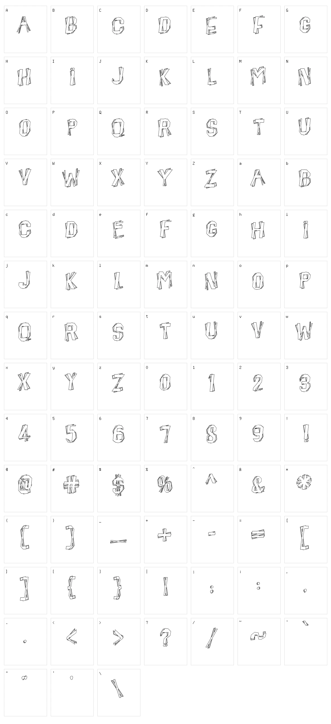 Beatnik Hayseed Character Set