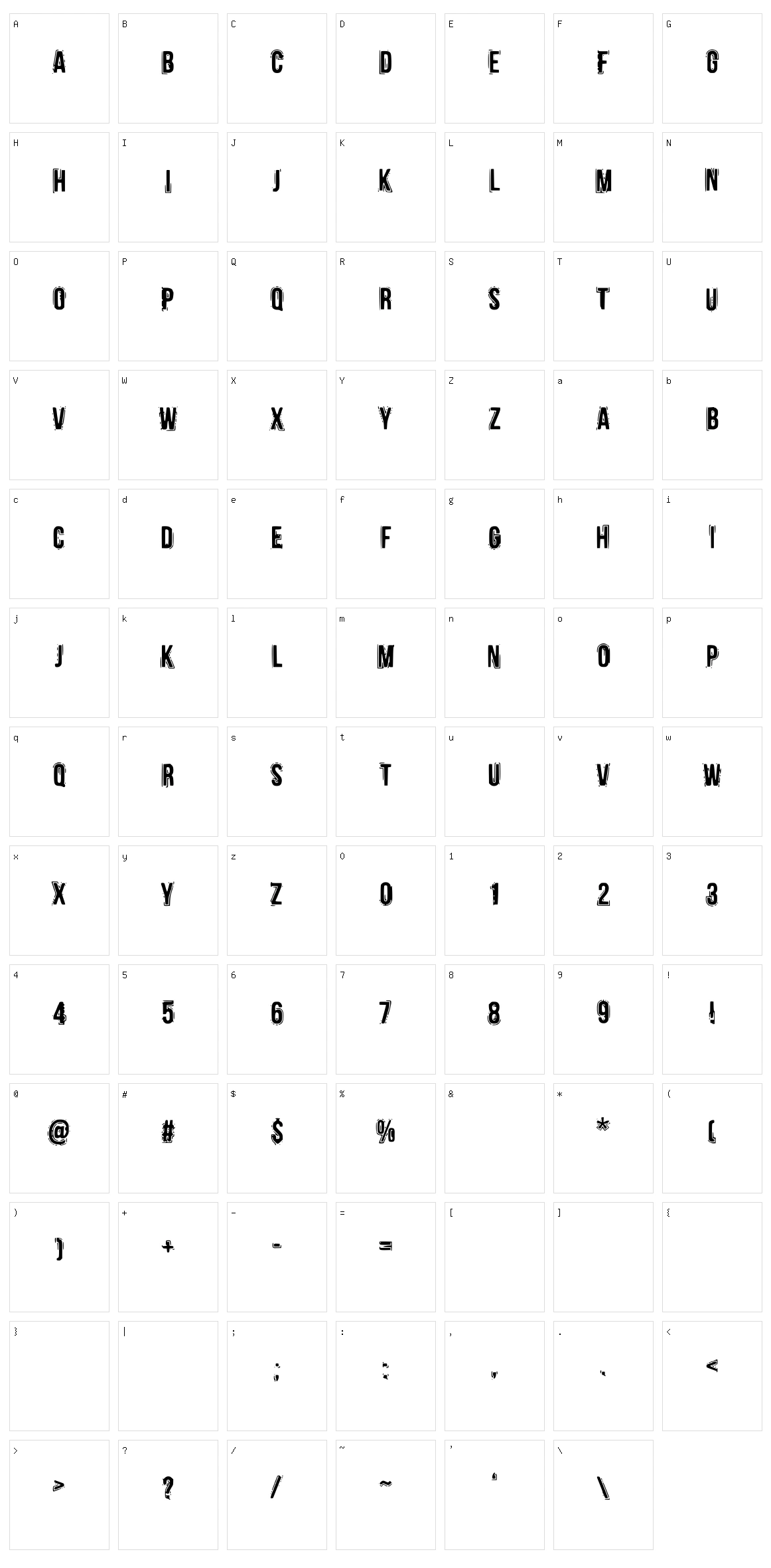 Beboline Character Set