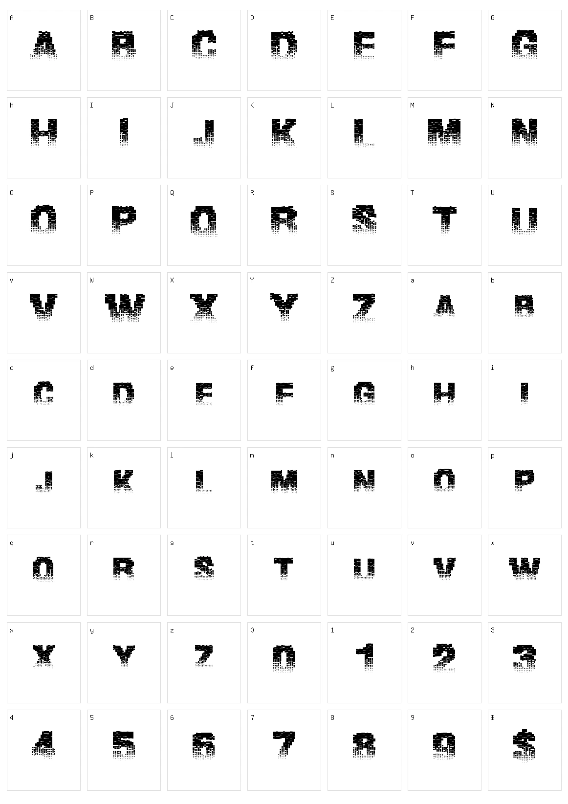 Binary Waters Character Set