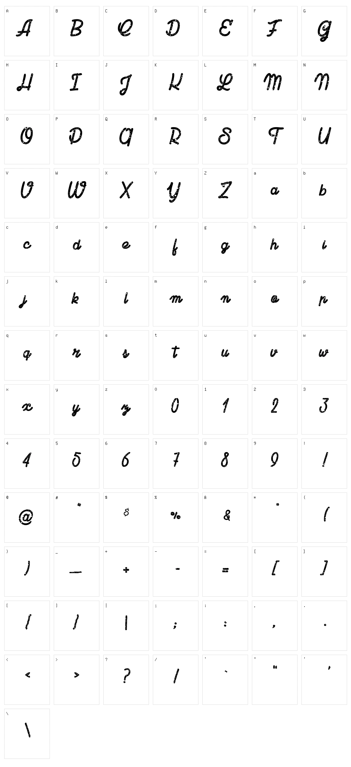 Lucia Character Set
