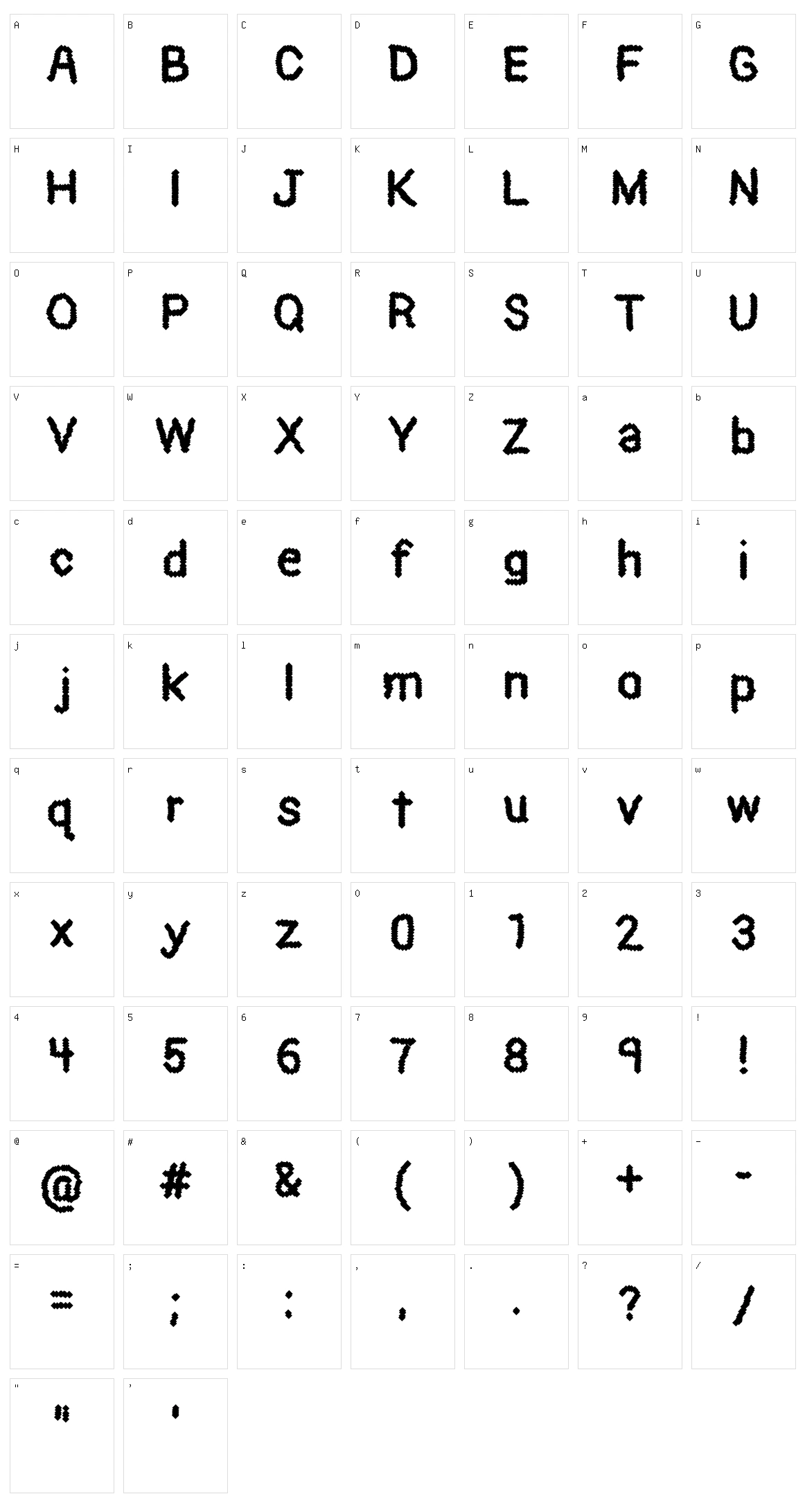 Black Pixel Character Set