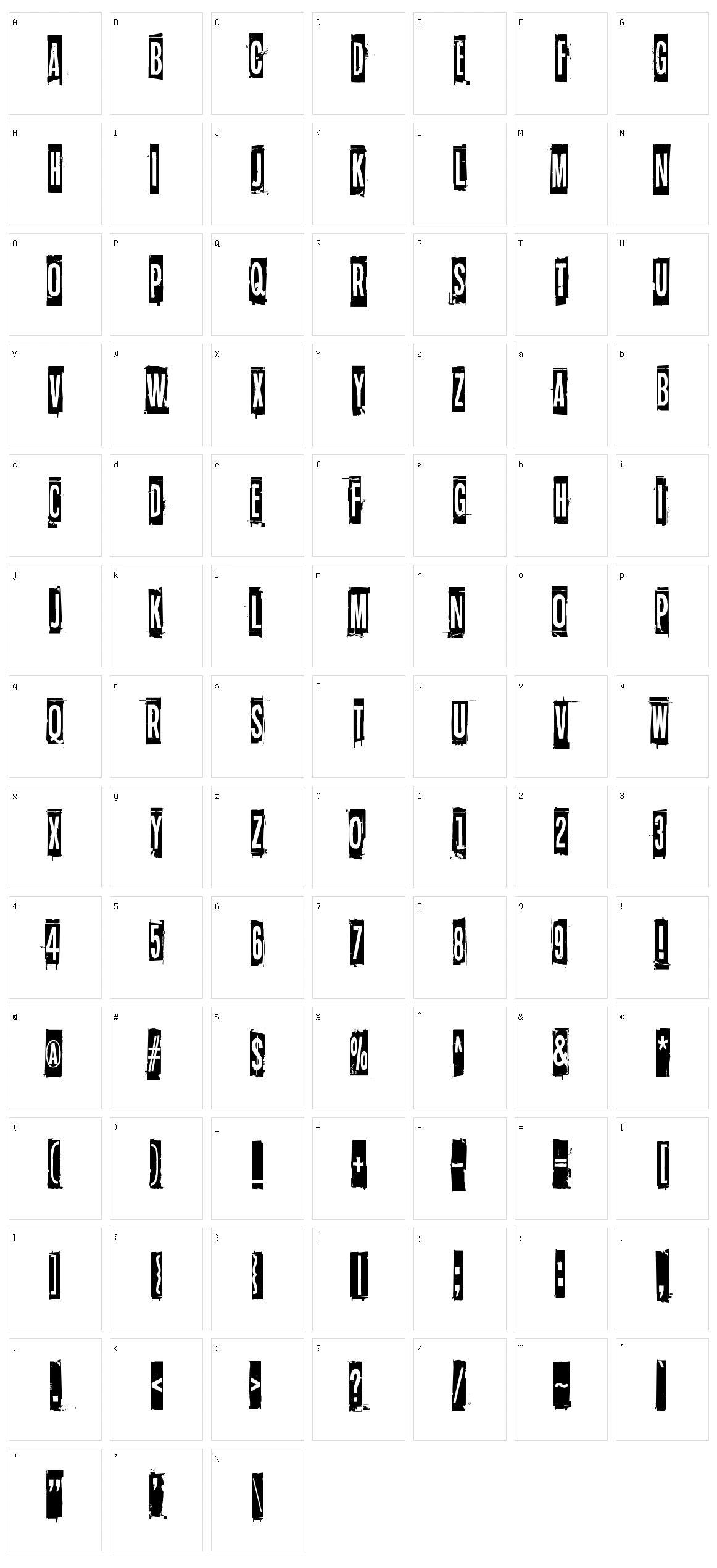 Blockheads Character Set