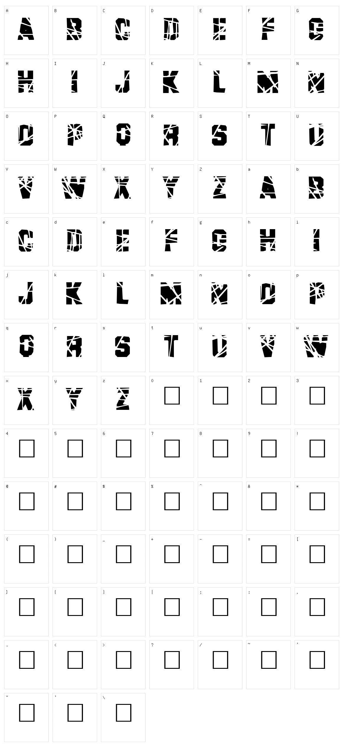 Brad Character Set