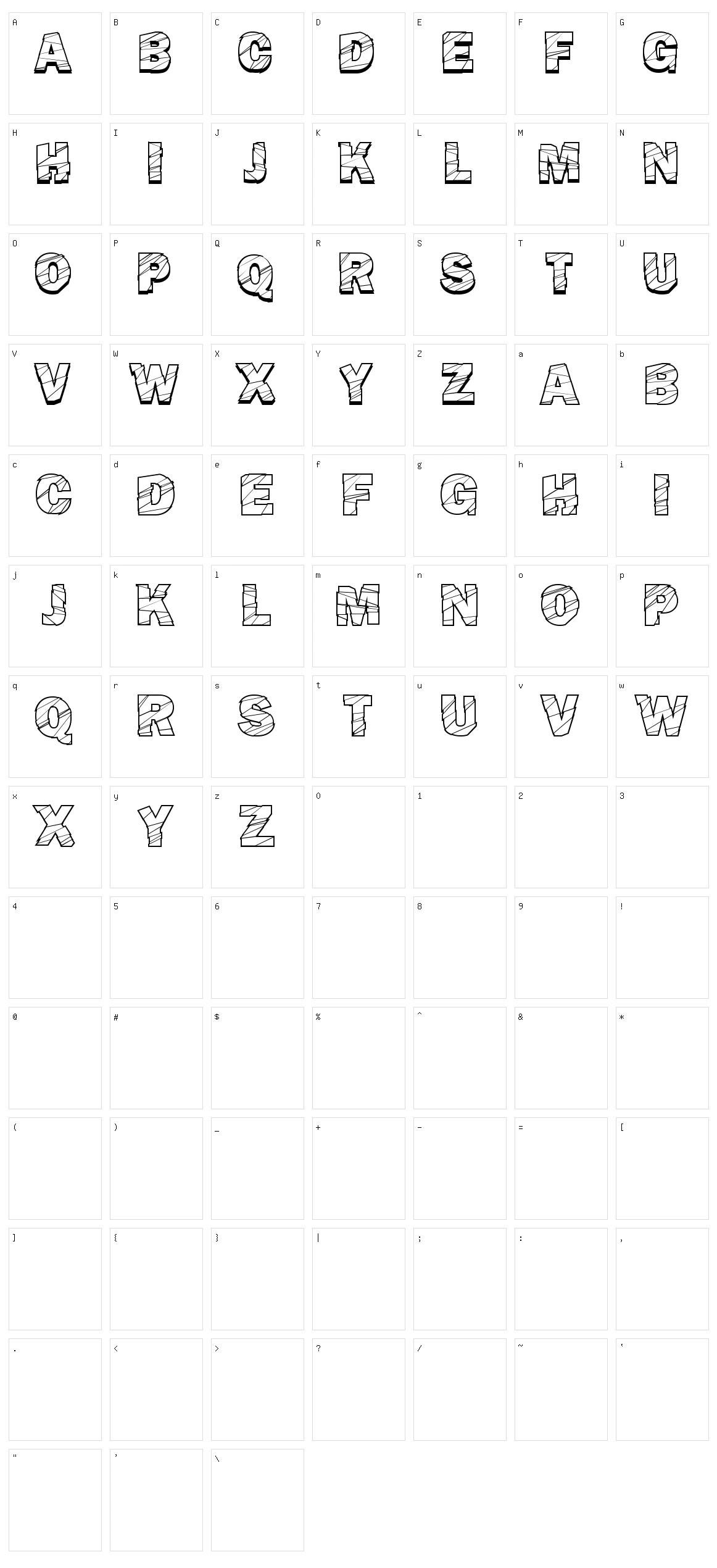 Broken Fluid Character Set