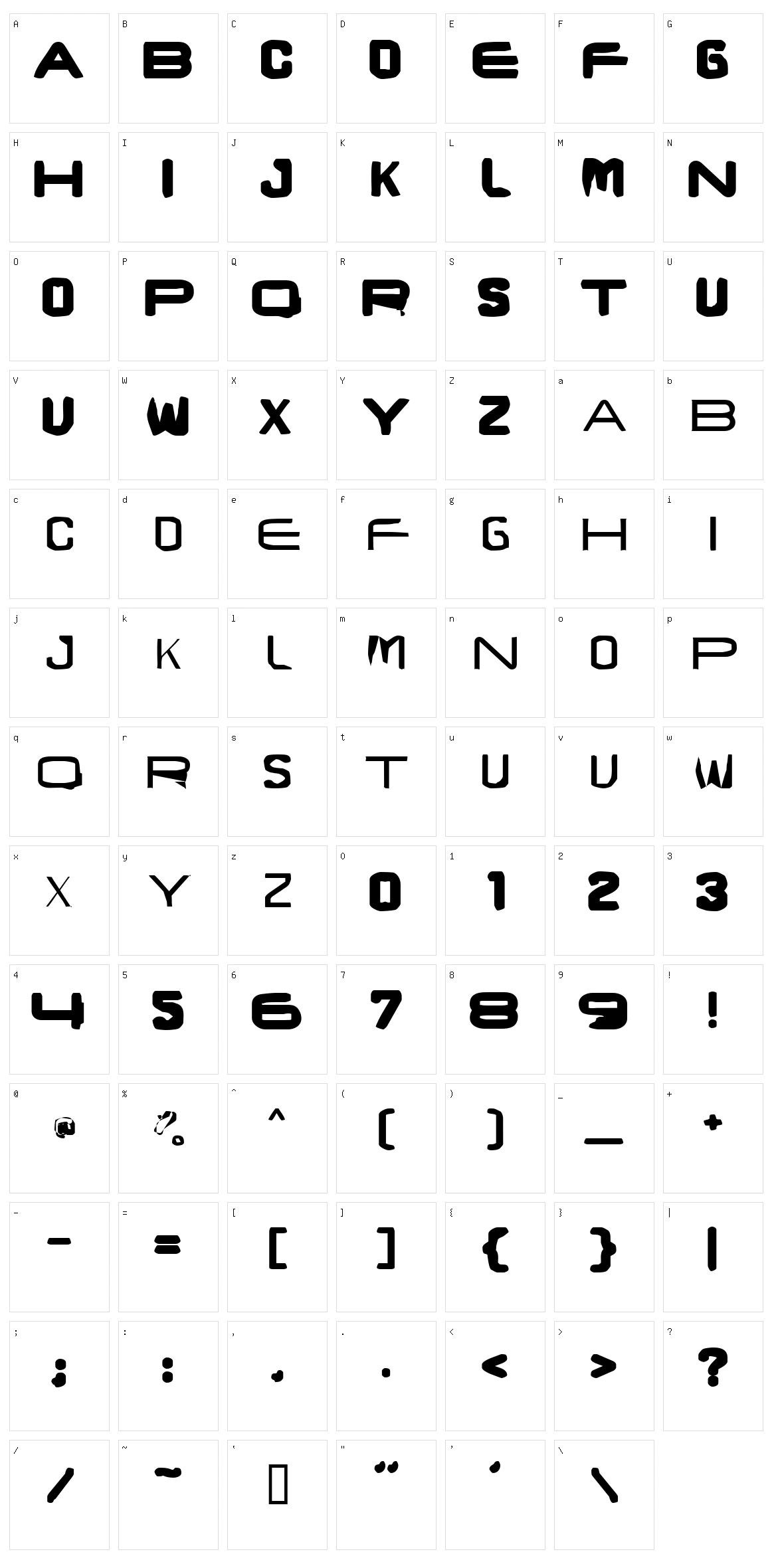 Brunst Caps Character Set
