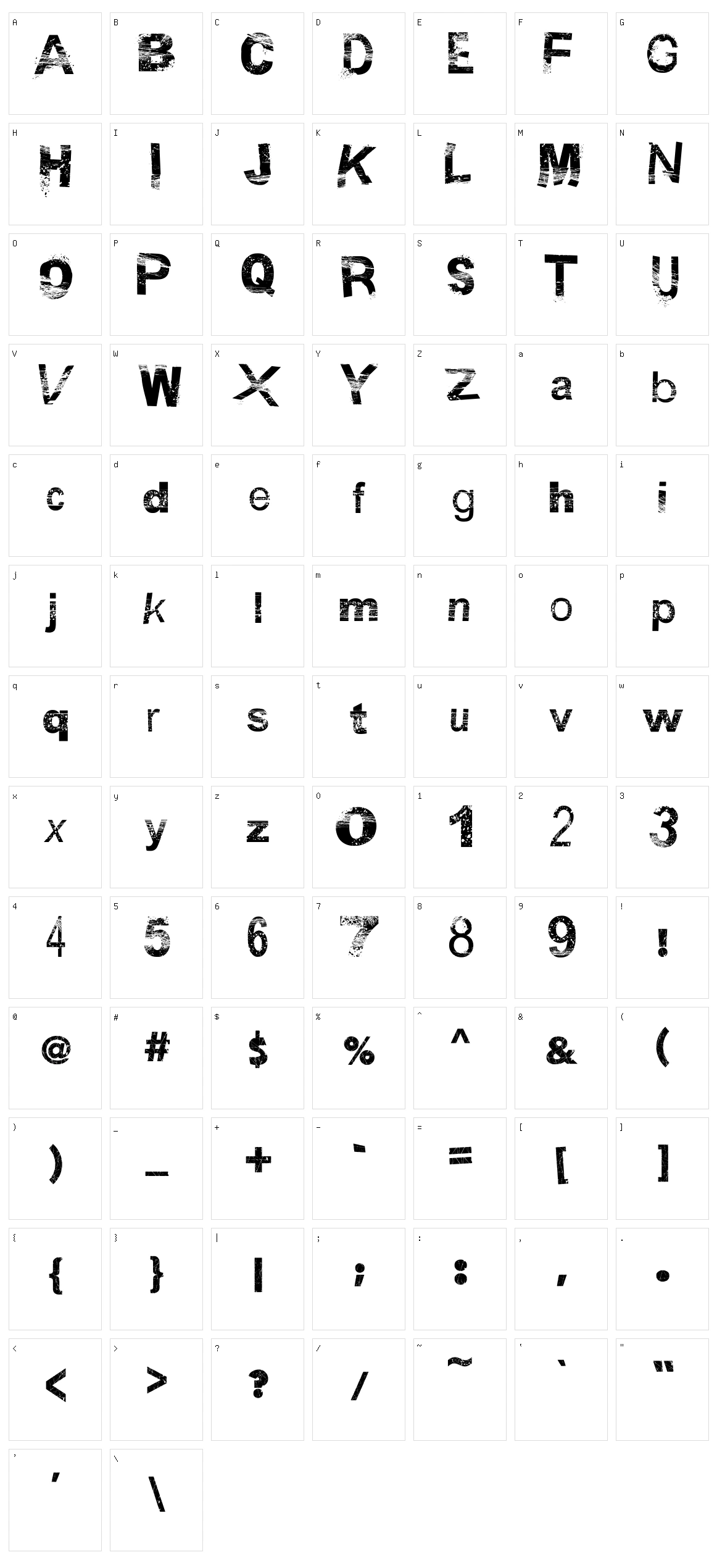 BSB DF 50 Character Set