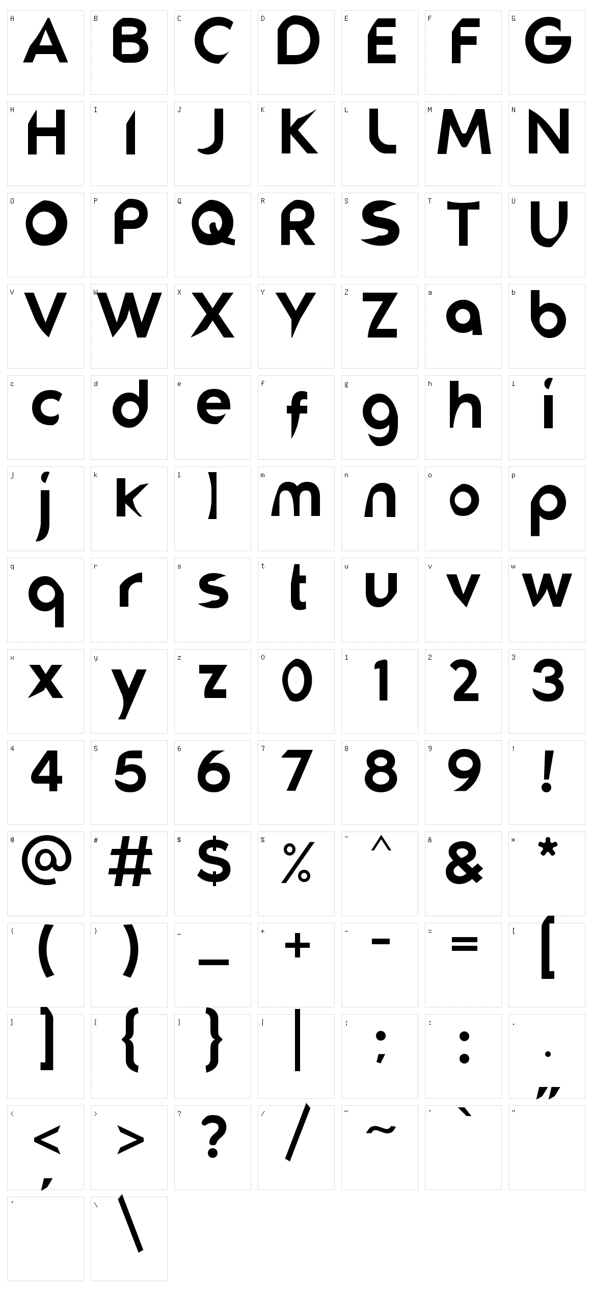 Burick Character Set