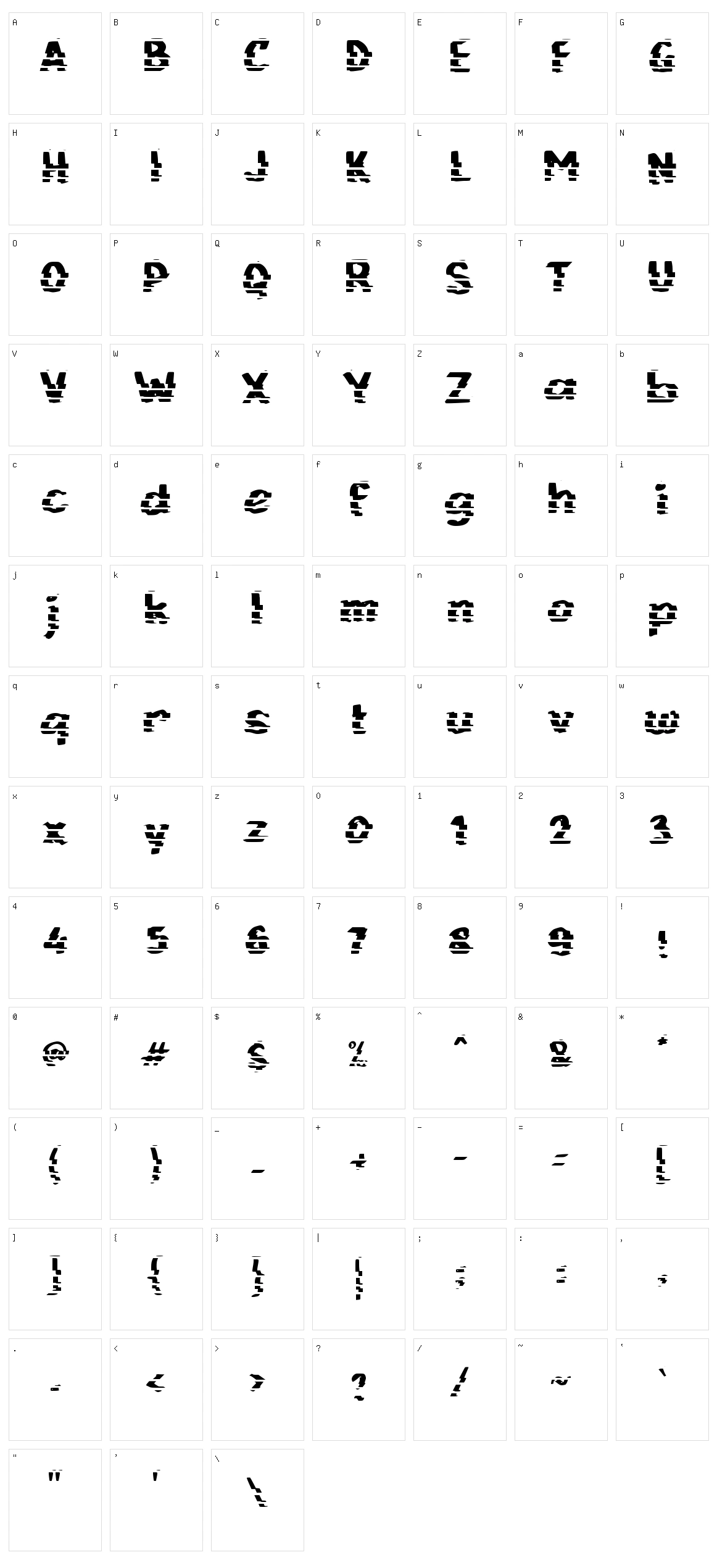 c Captain Glitch Character Set