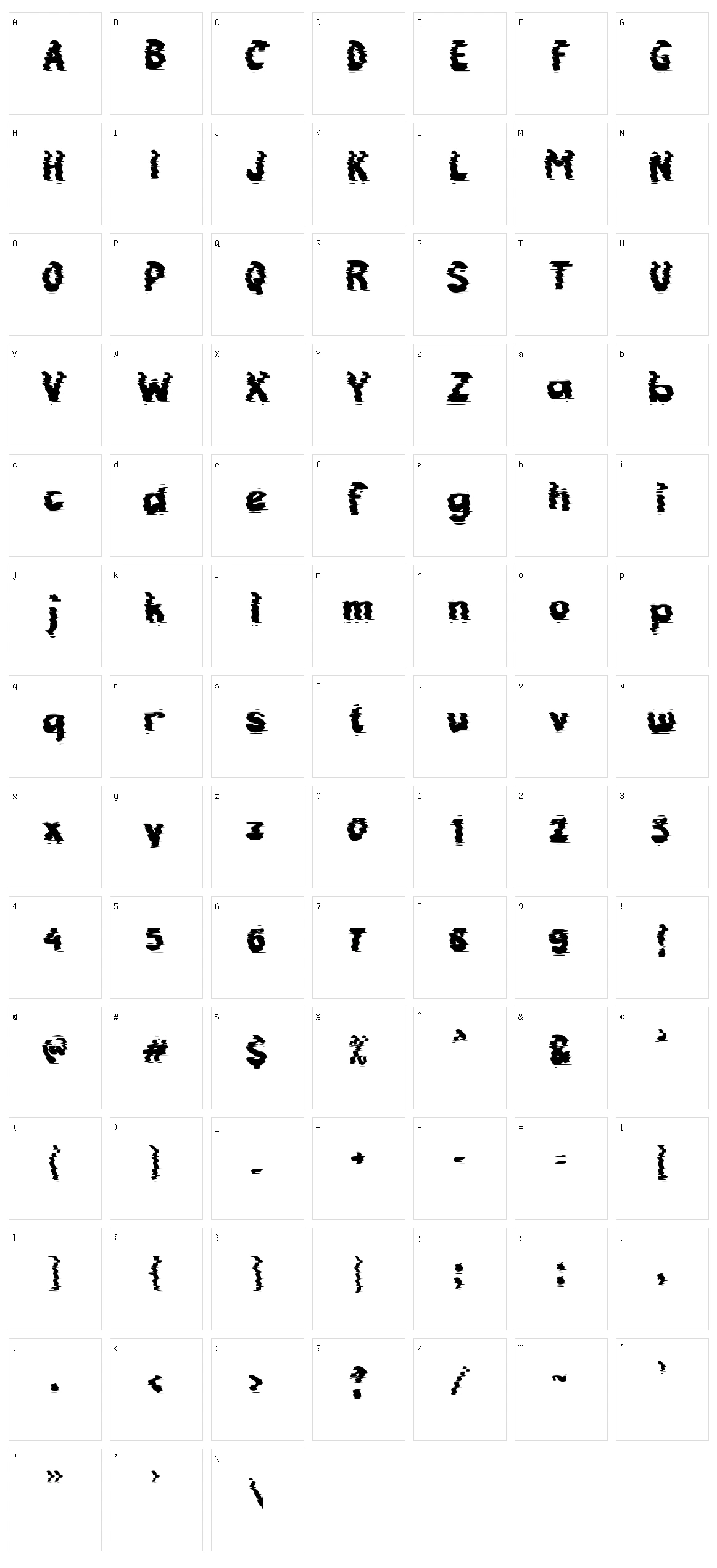 c Cholesterol Glitch Character Set