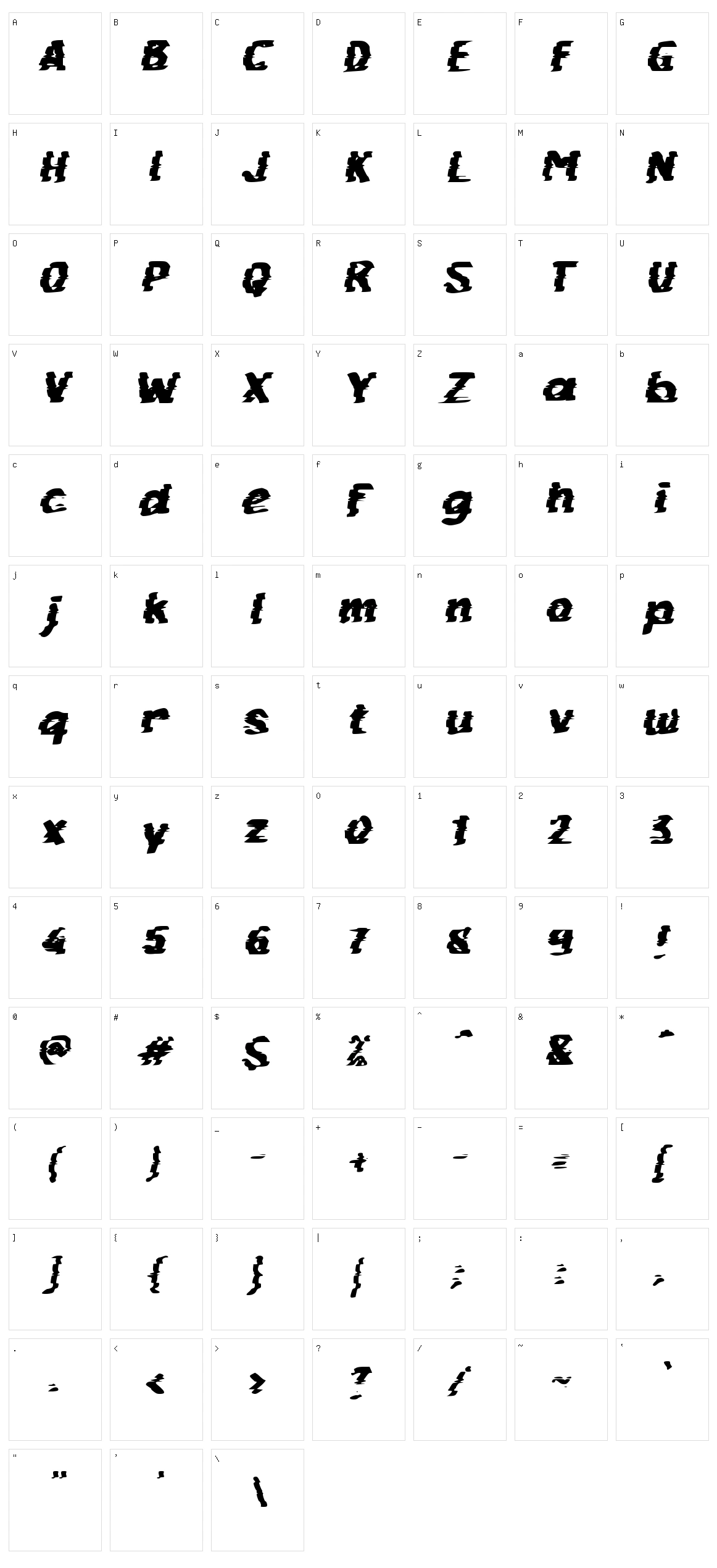 c Click Speed Character Set