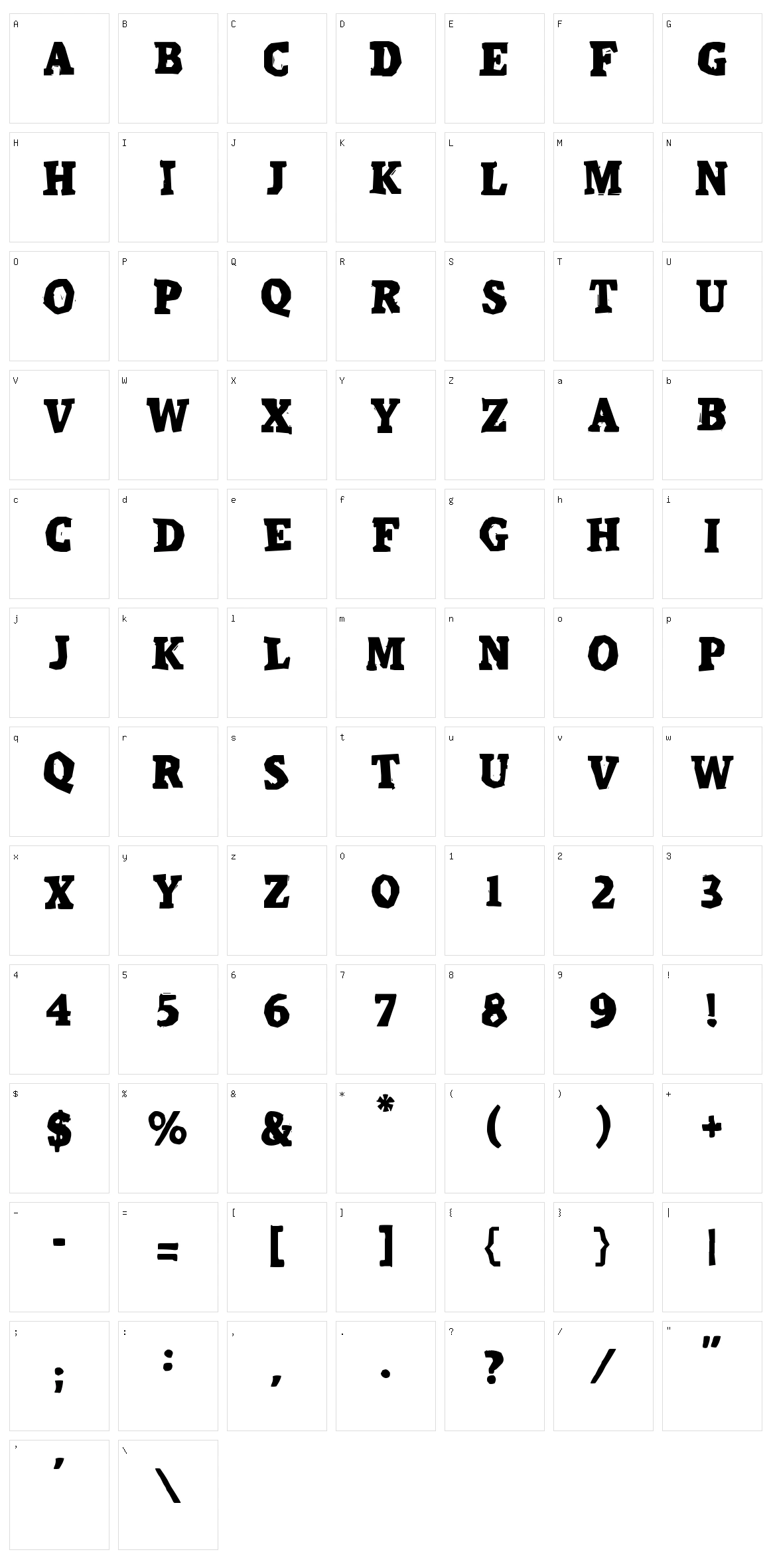 Calango Revi Character Set