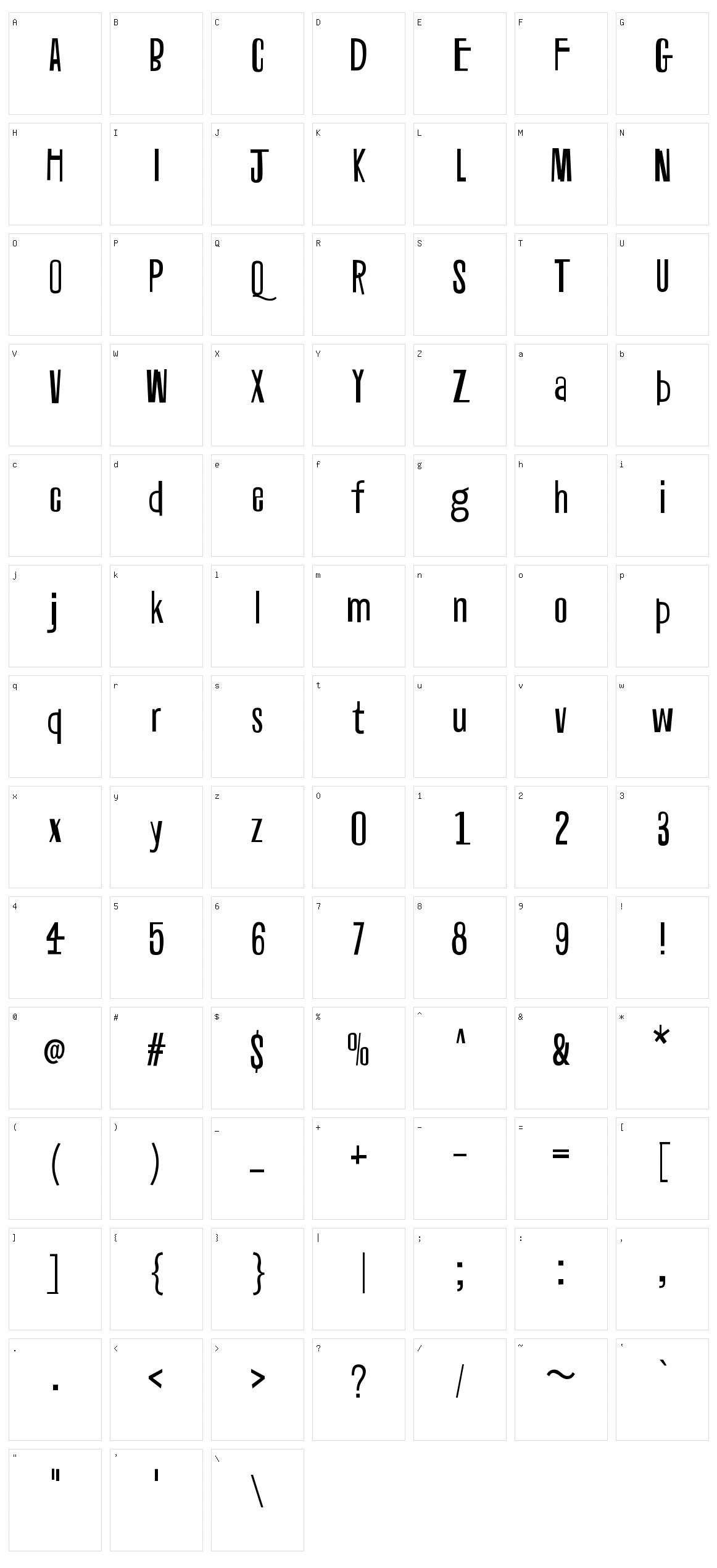 Caron Circumflex Character Set
