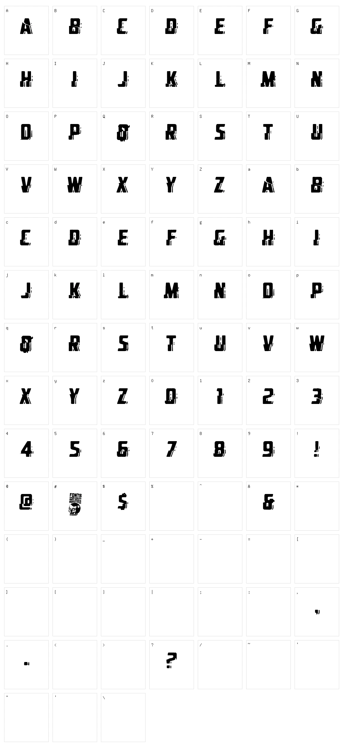 Comandante Glitch Character Set