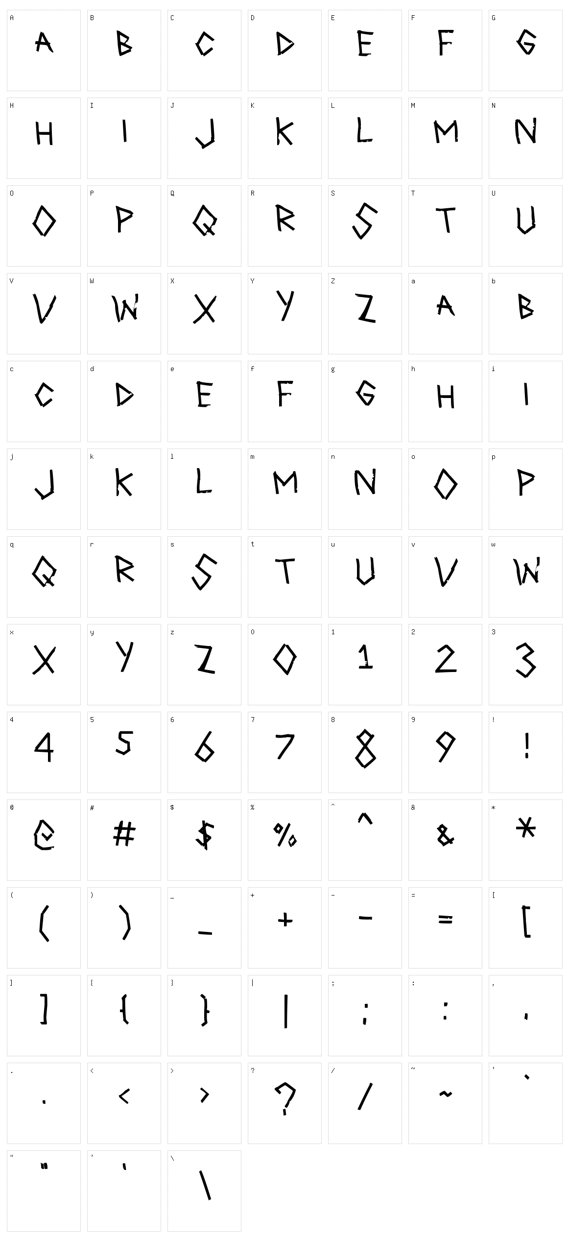 Correction Tape Character Set