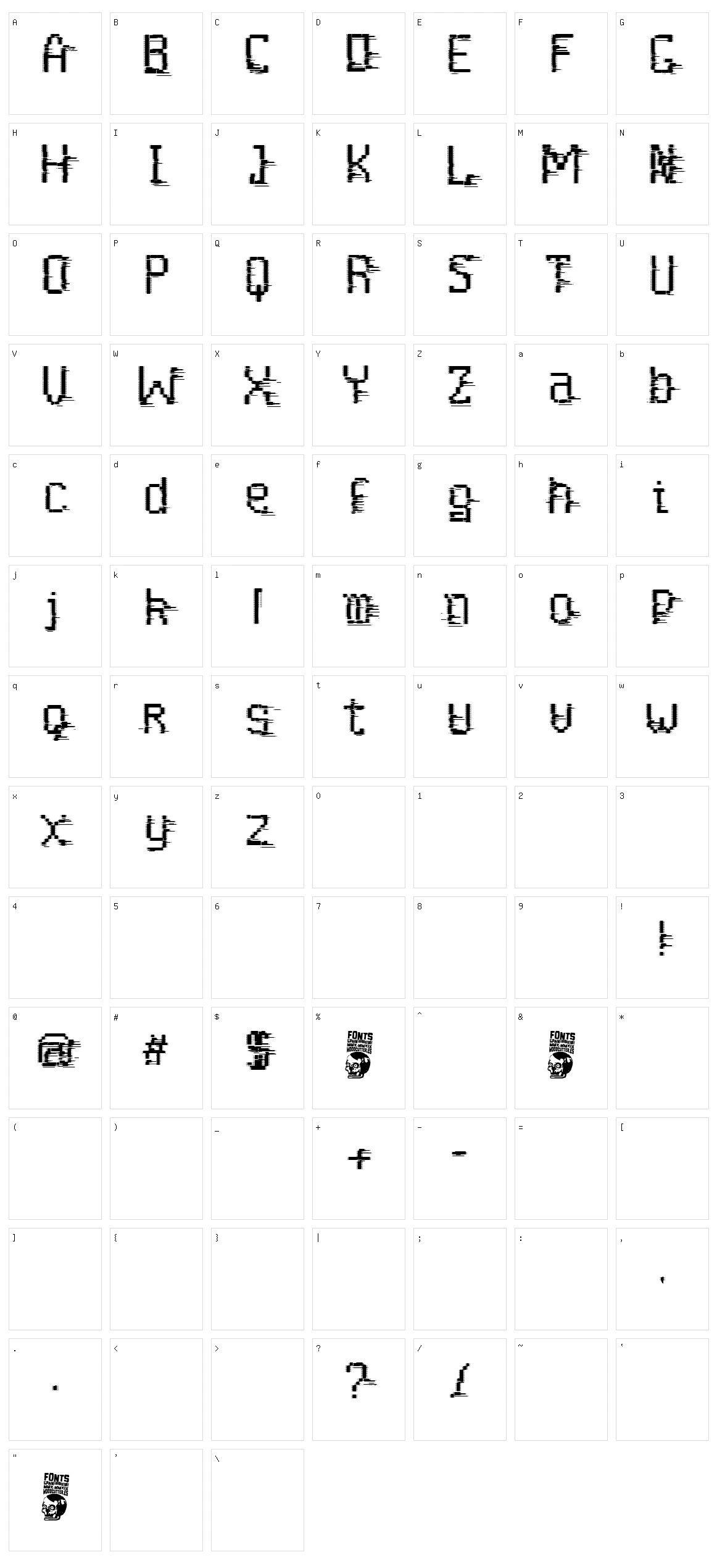 Cortocircuito Character Set