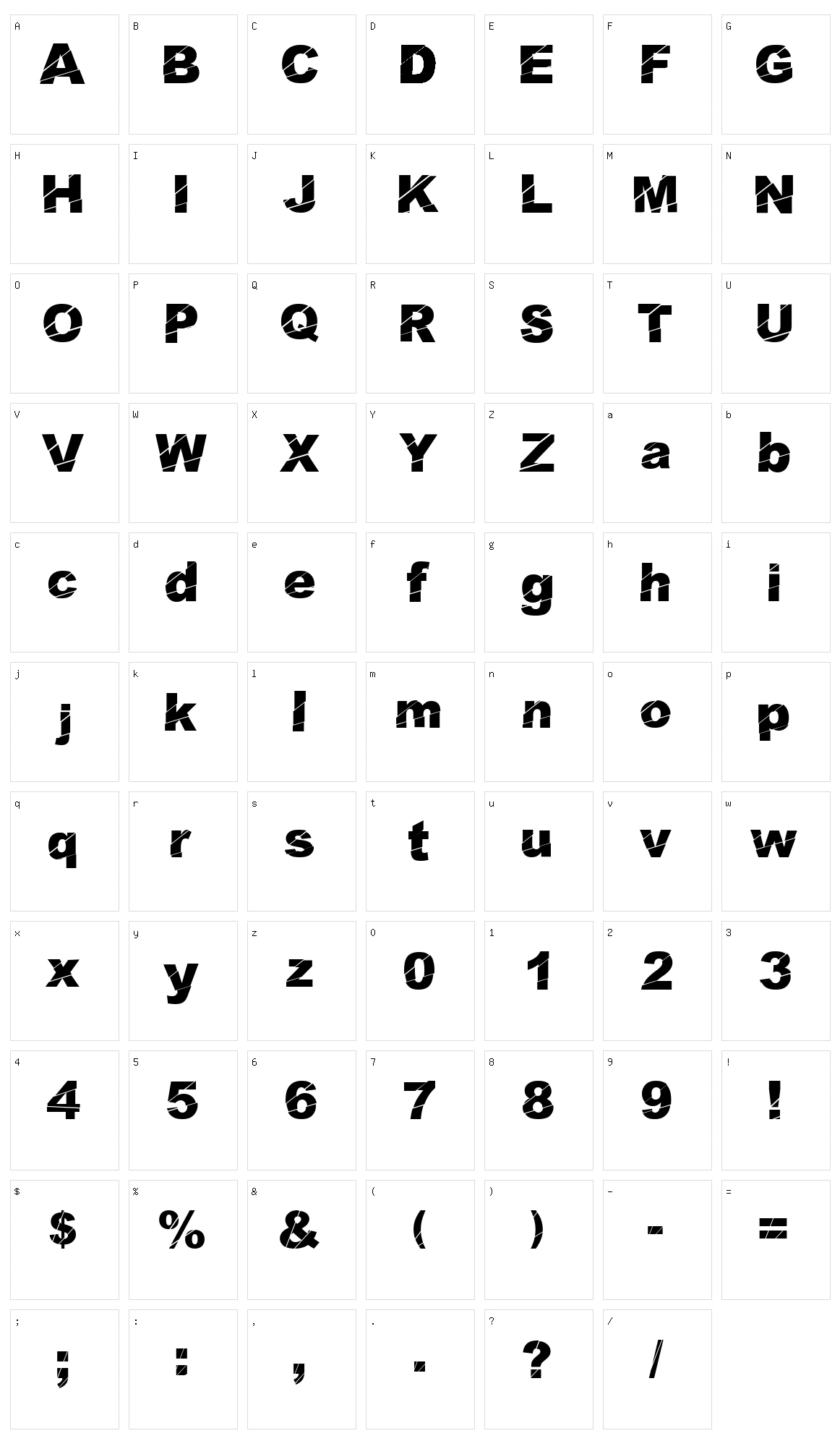 Cosmical Disfase Character Set