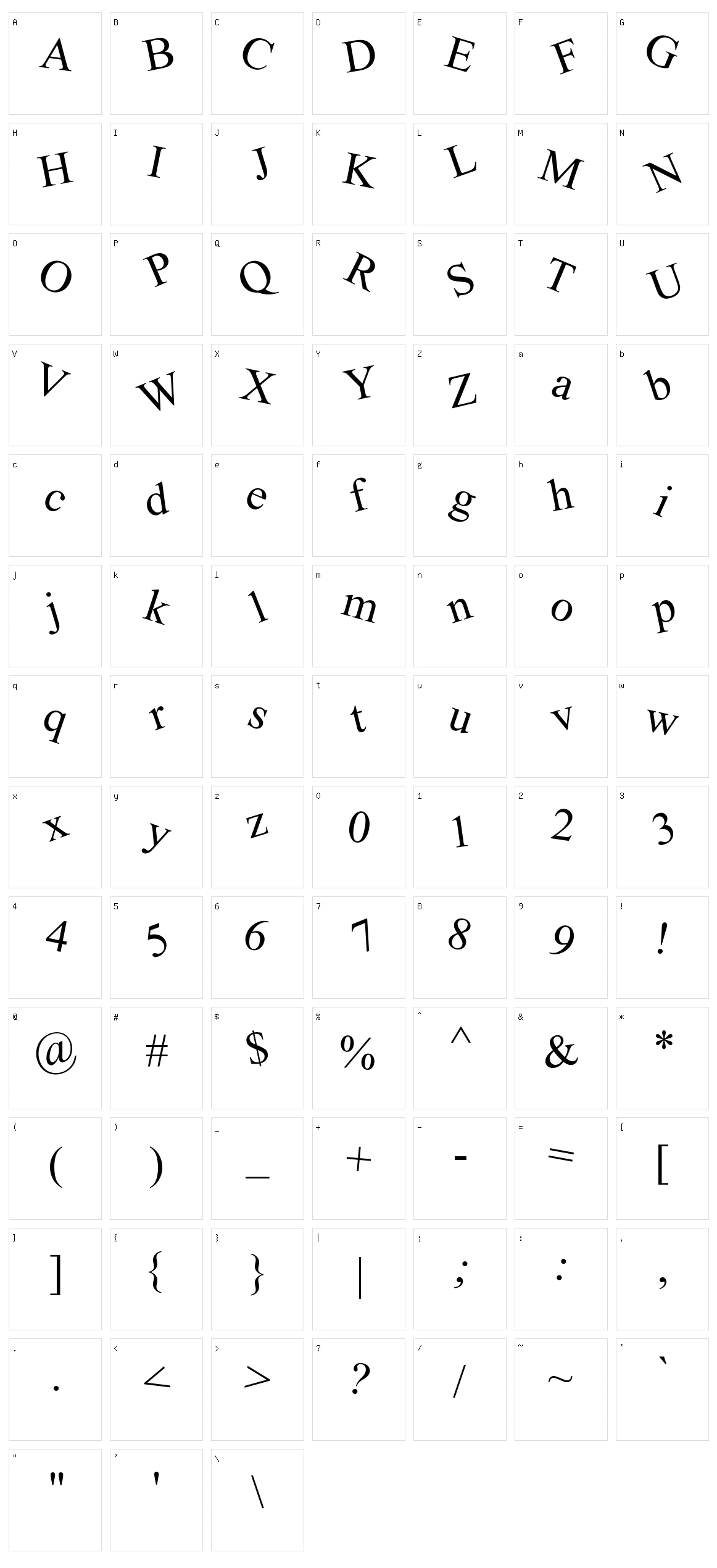 Crooked Character Set