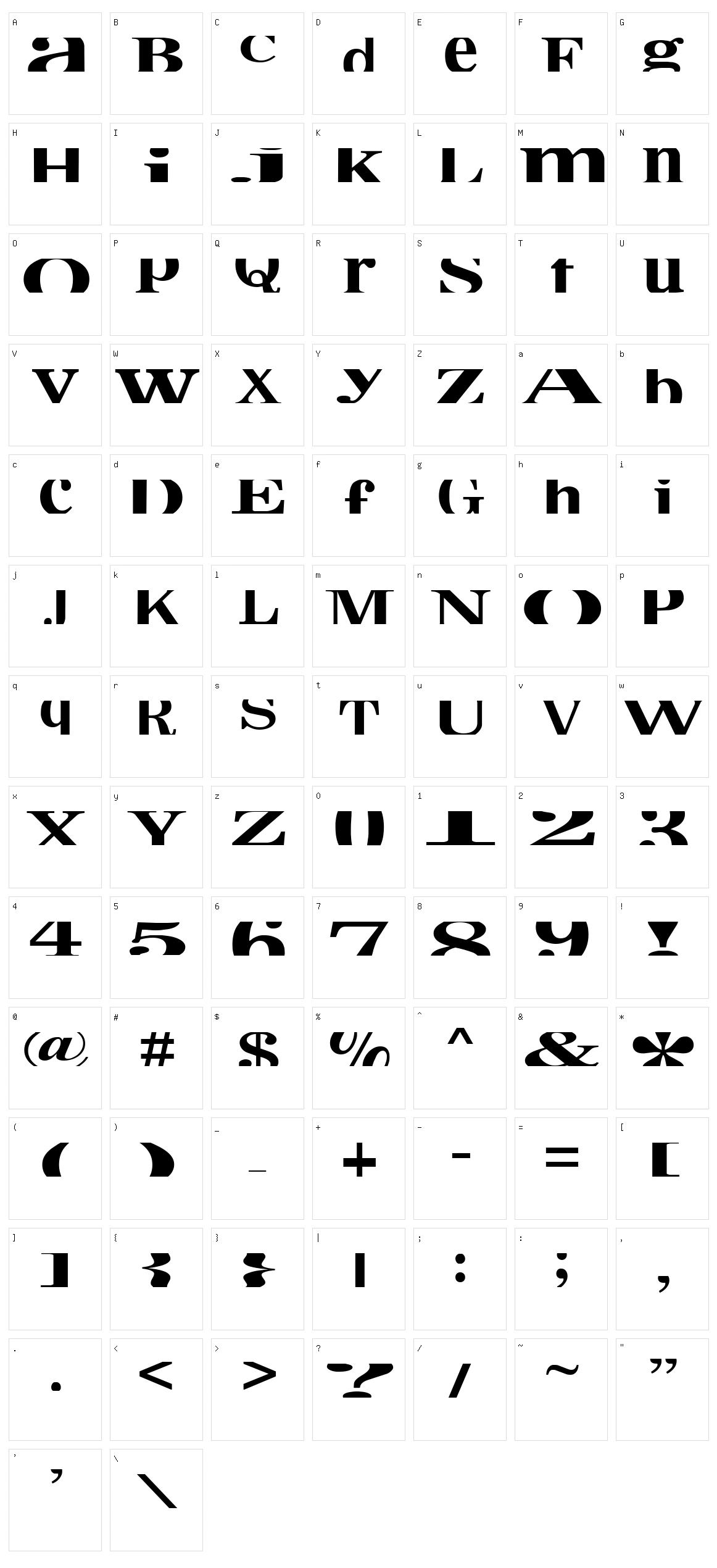 CropFont Xtra Character Set