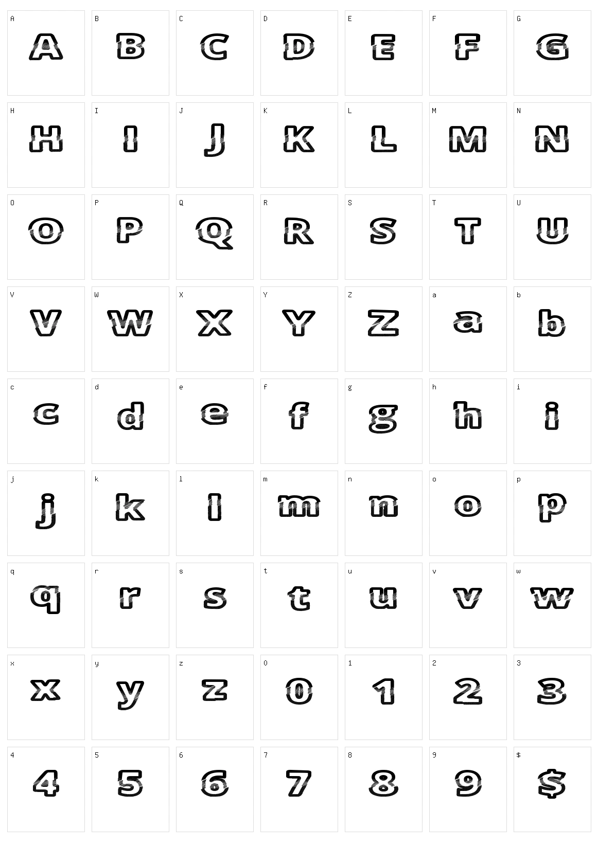 Cut Five Character Set