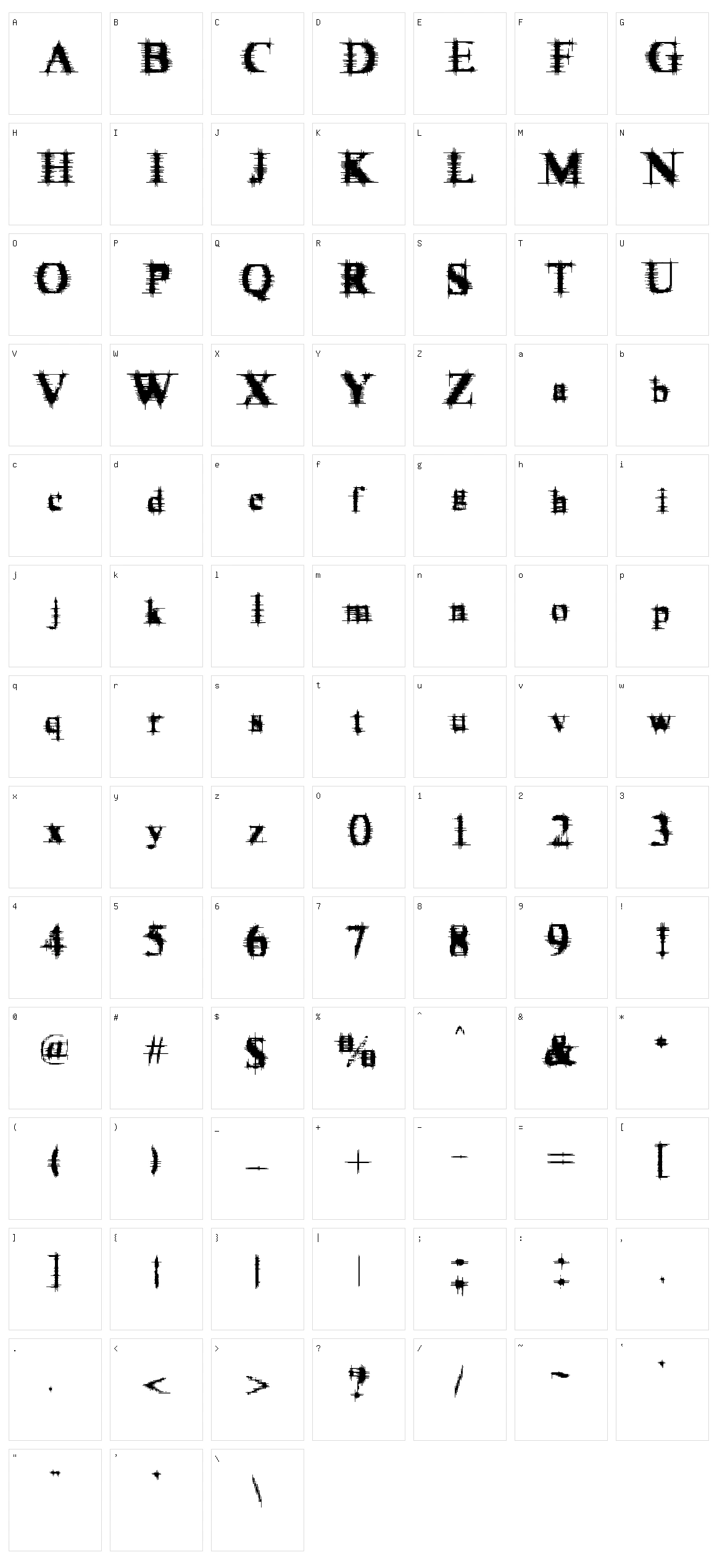 Cymptums Character Set