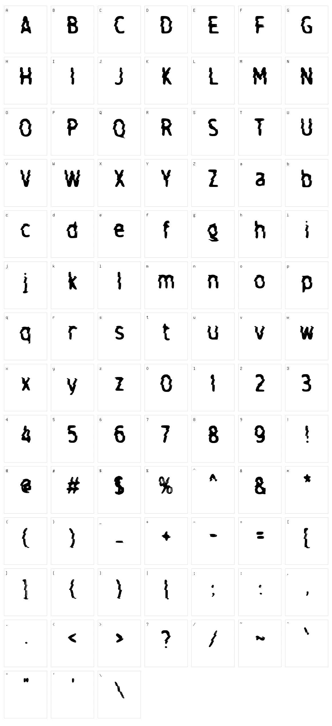 d Dliyut Character Set