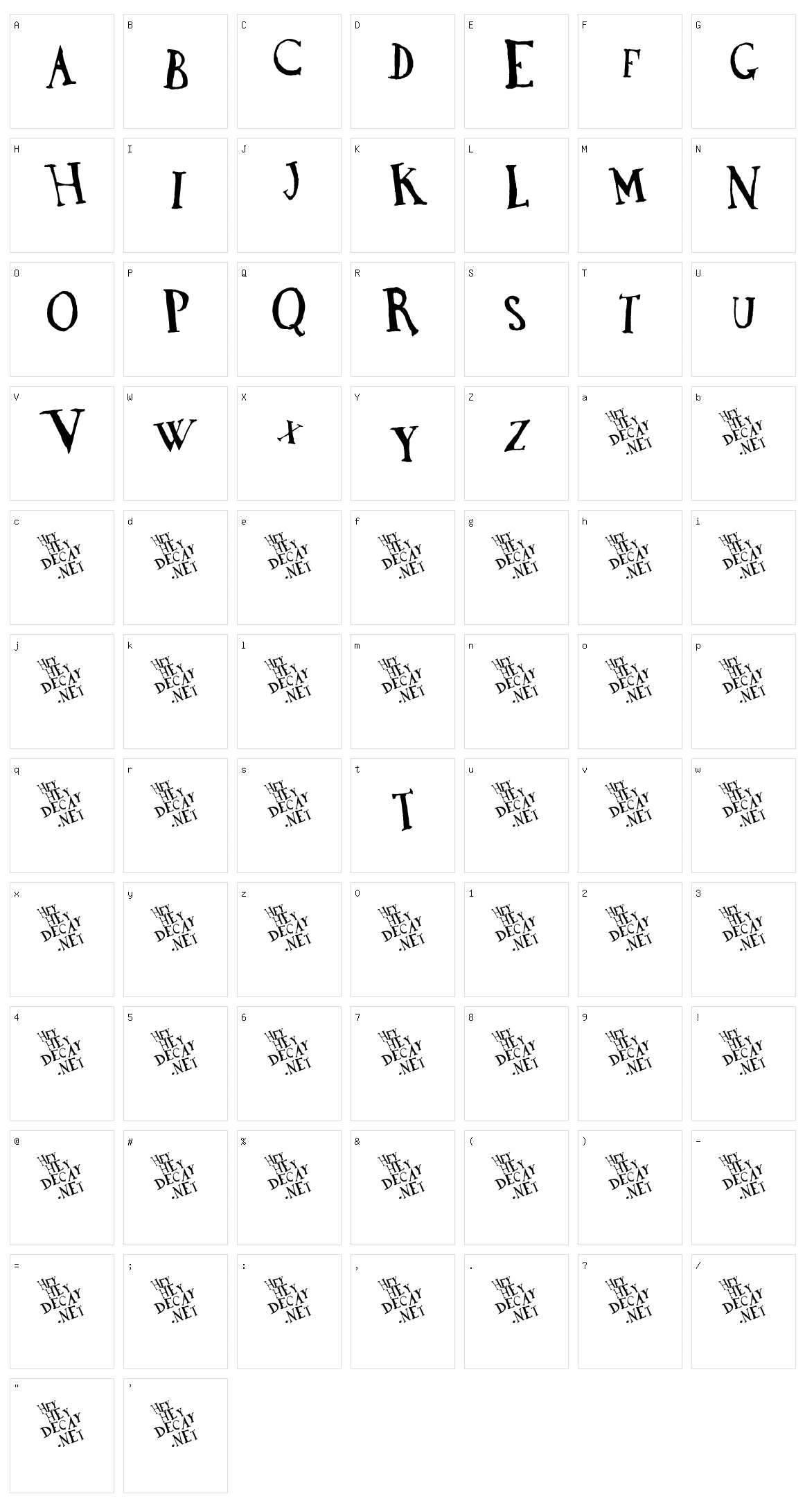 DaDa Antiquerist Character Set