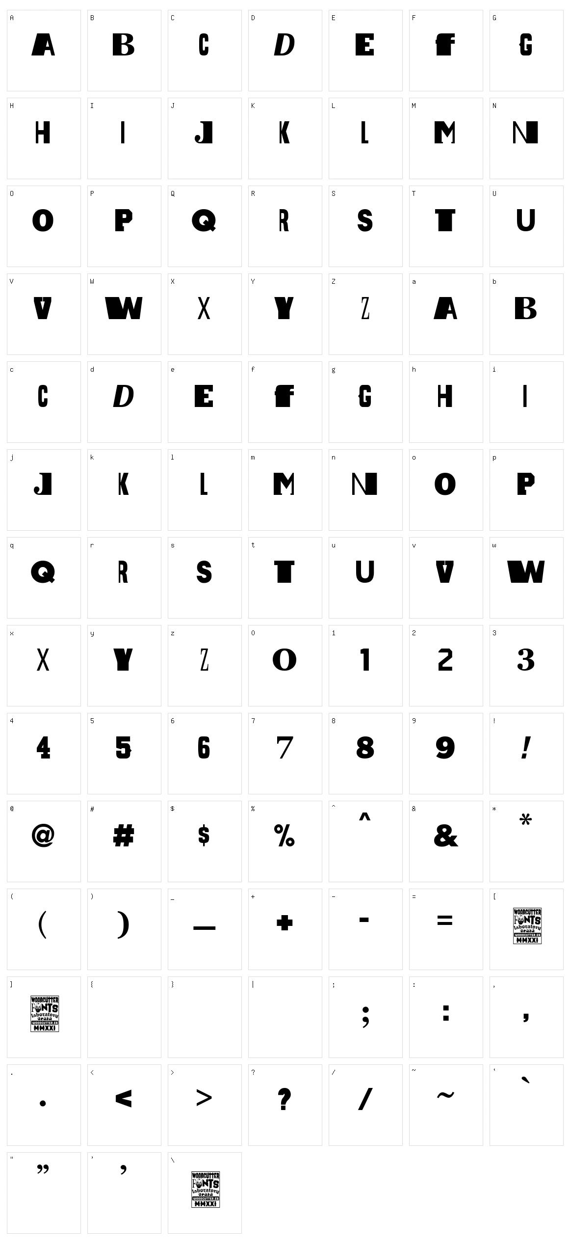 Dada is the new Black Character Set