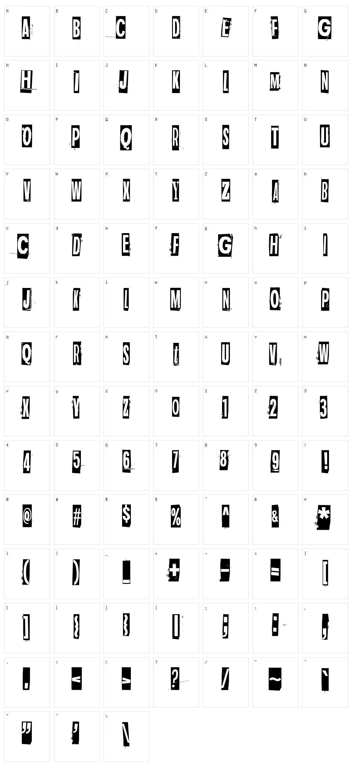 Dark Monday Character Set