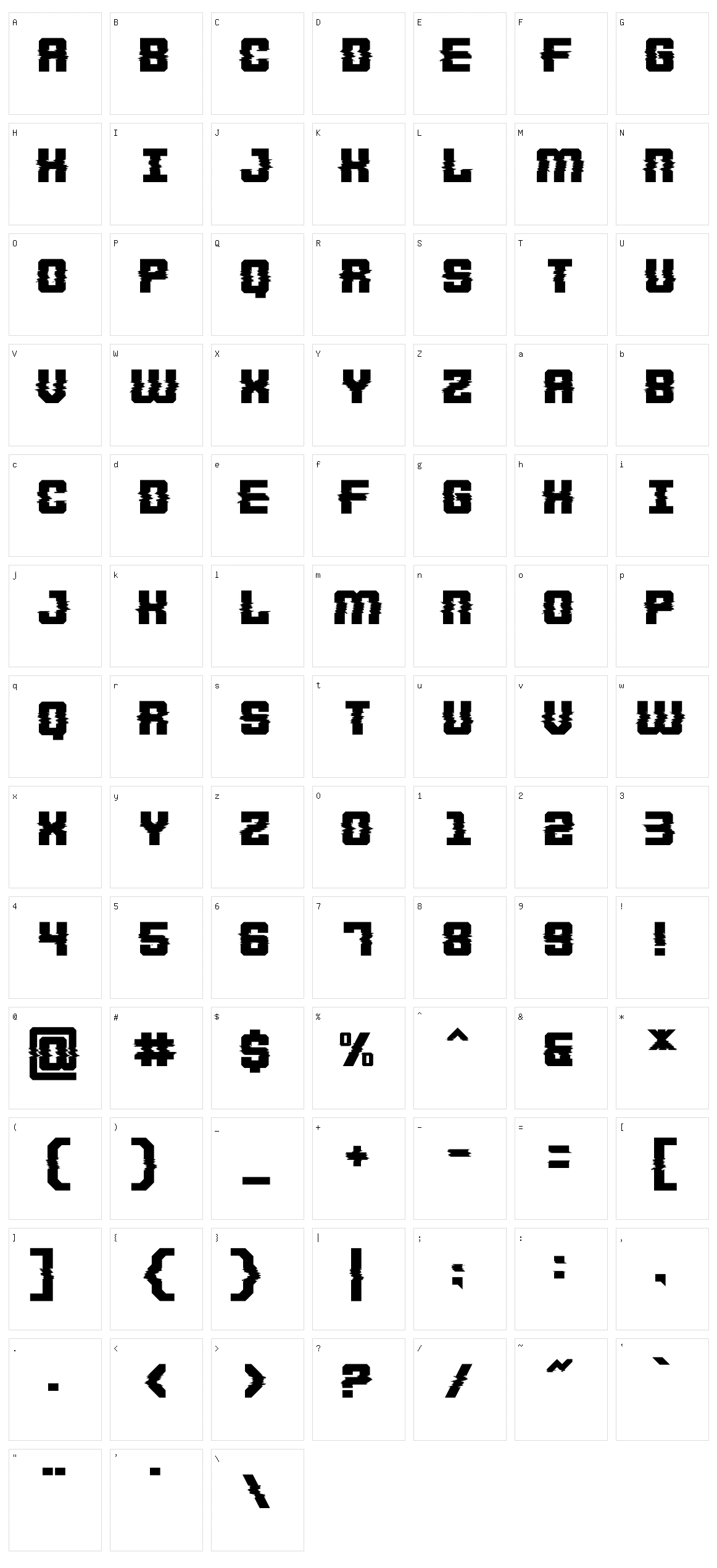 Deadlist Character Set