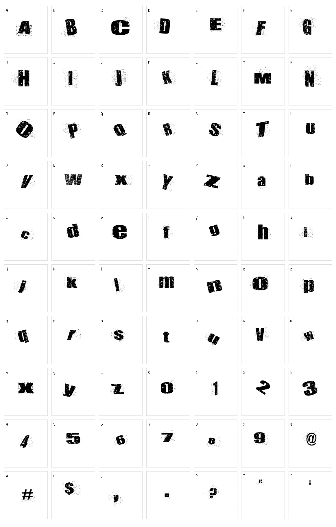 Deathlane Character Set