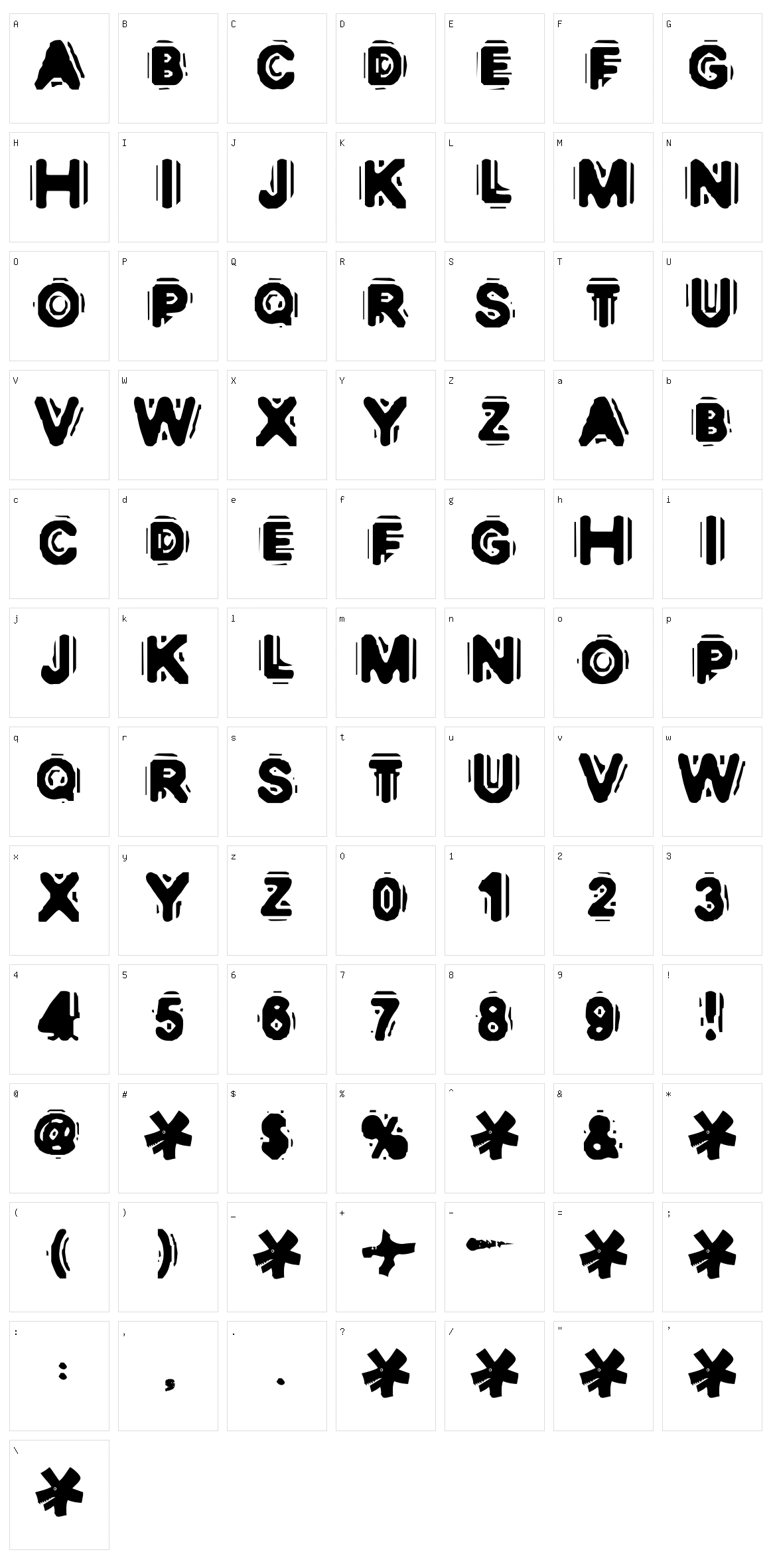 Discobox Character Set