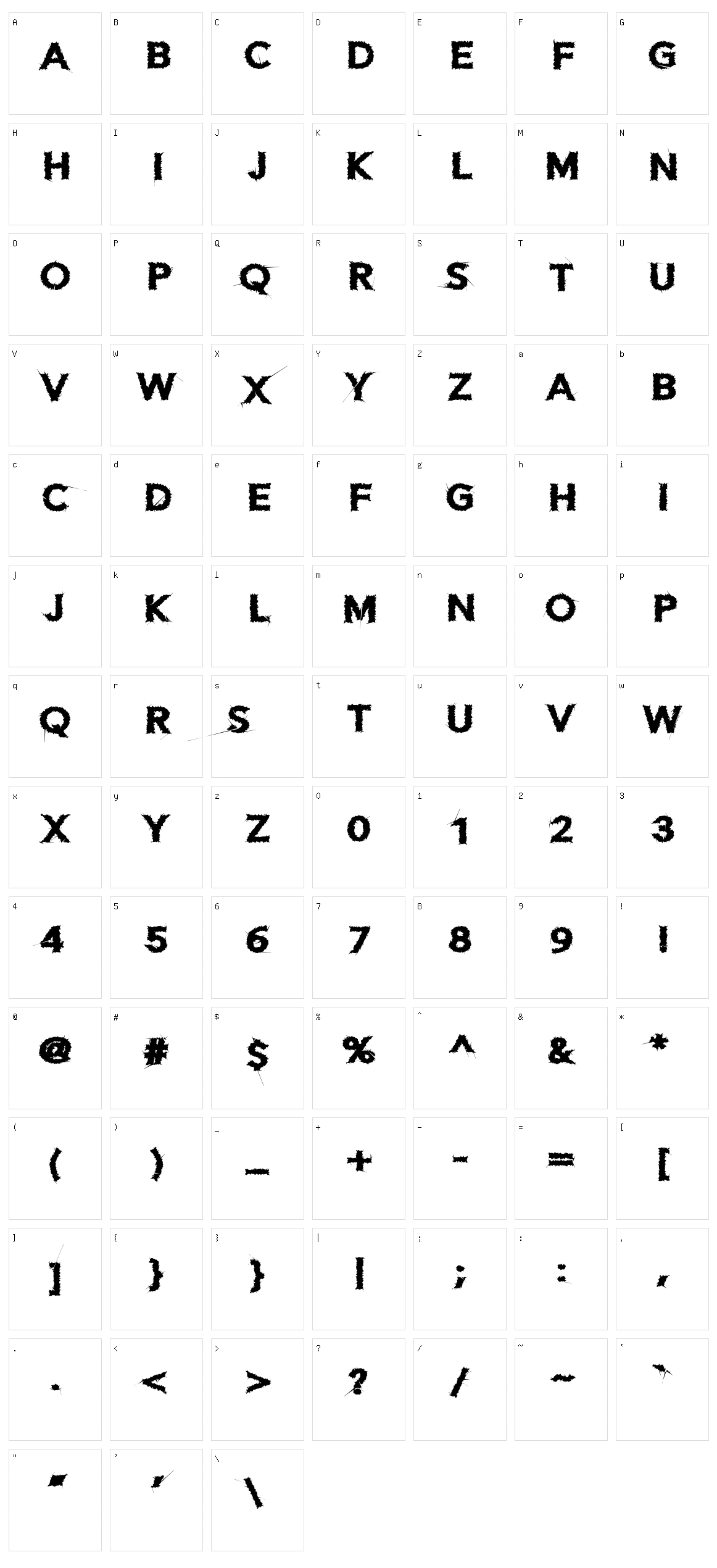 Distor Character Set