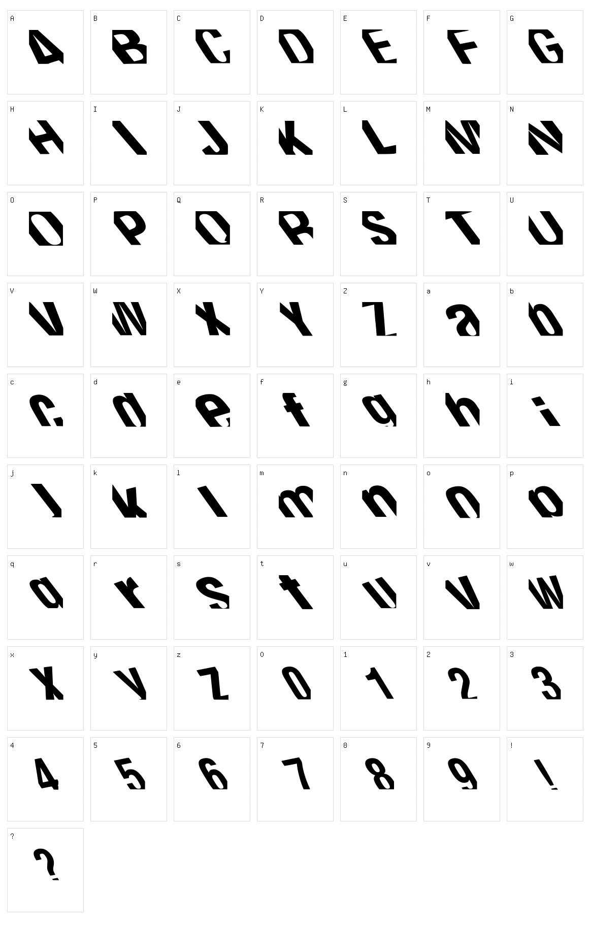 Distorsion Milenio Character Set