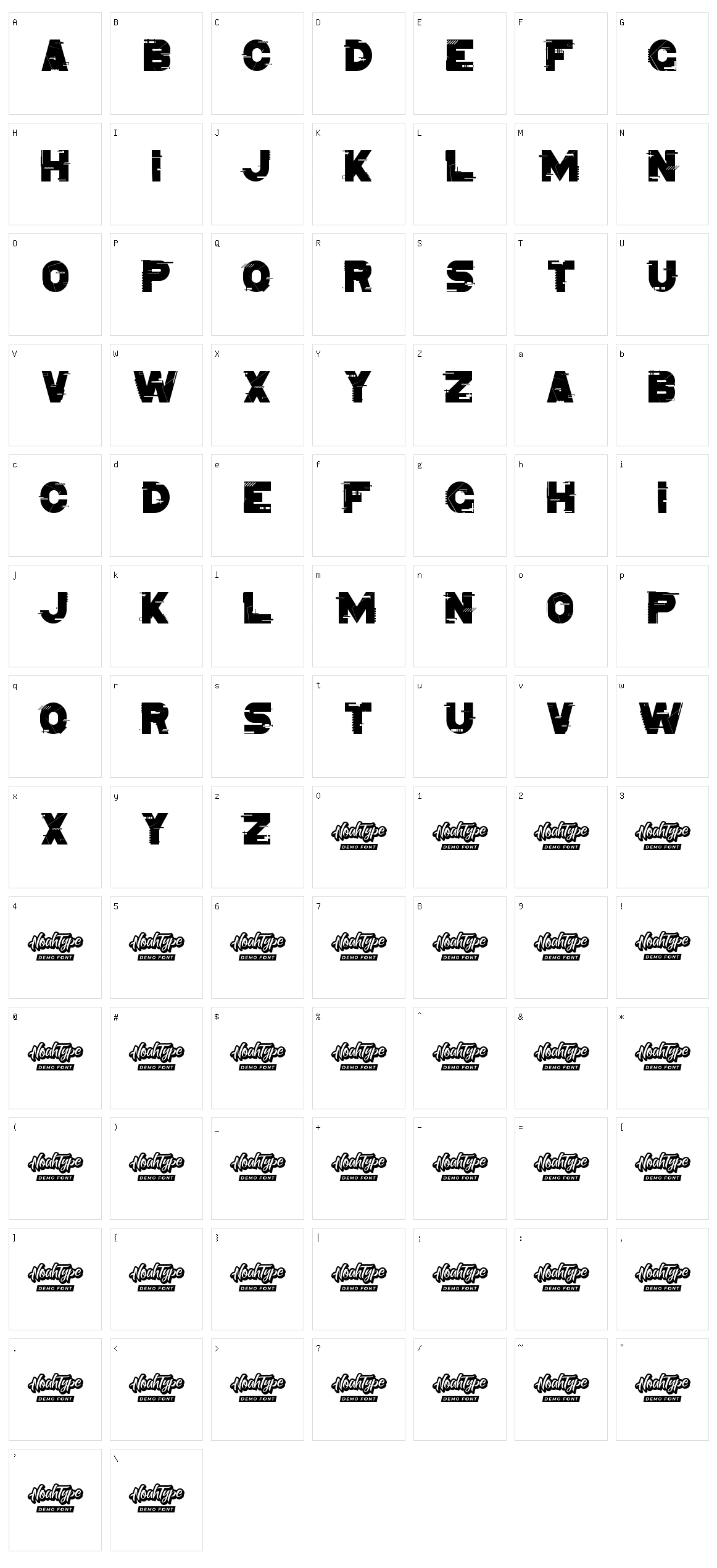 Distorter Character Set