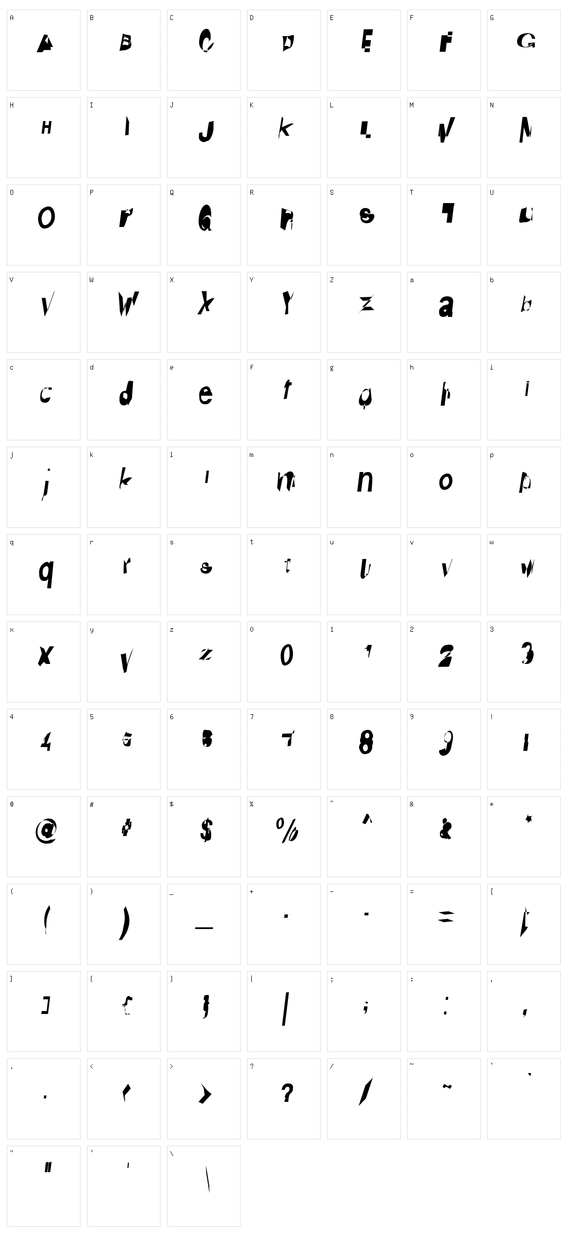 Distraught Character Set