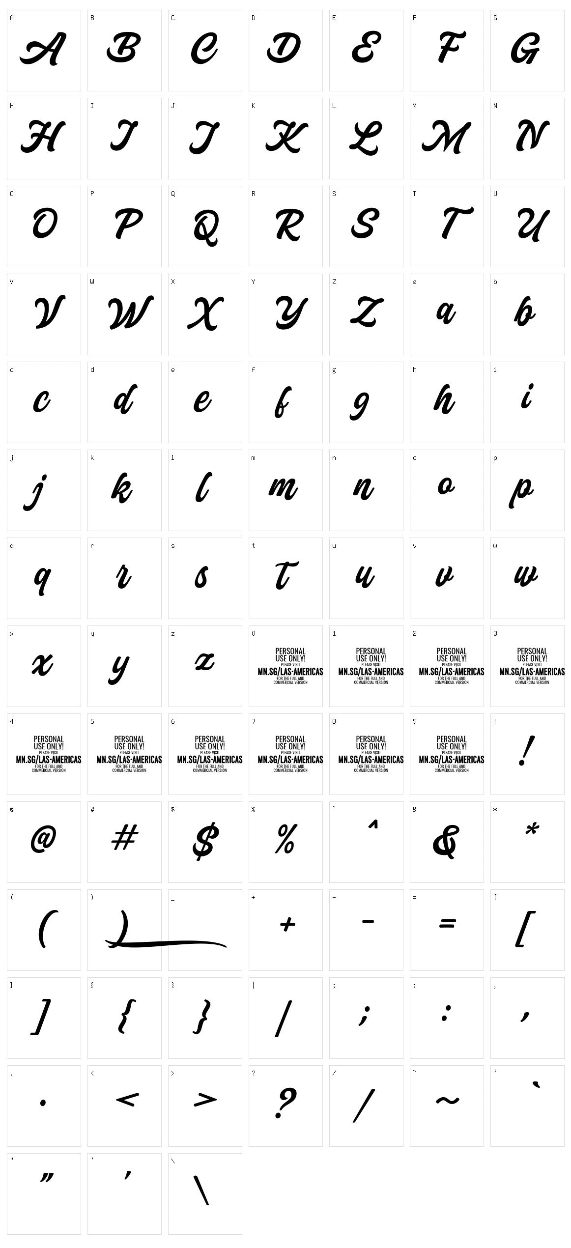 Las Americas Character Set