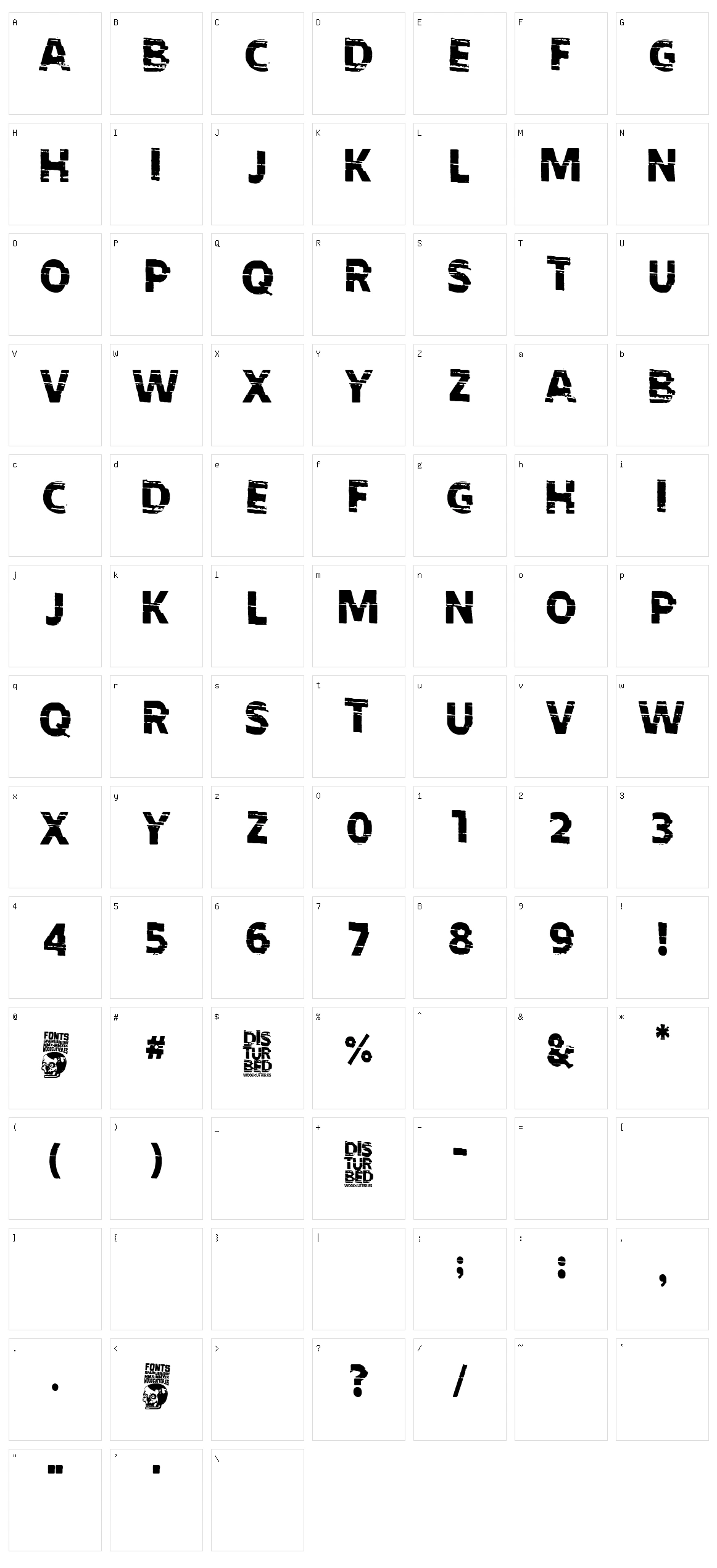 Disturbed Character Set