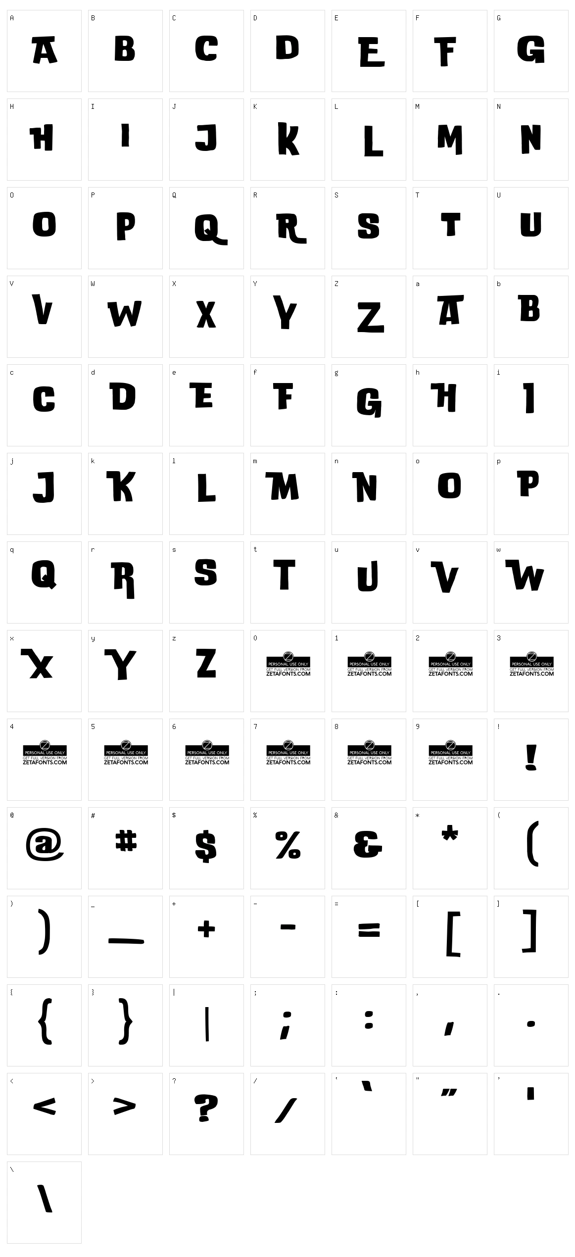 DoubleBass Character Set