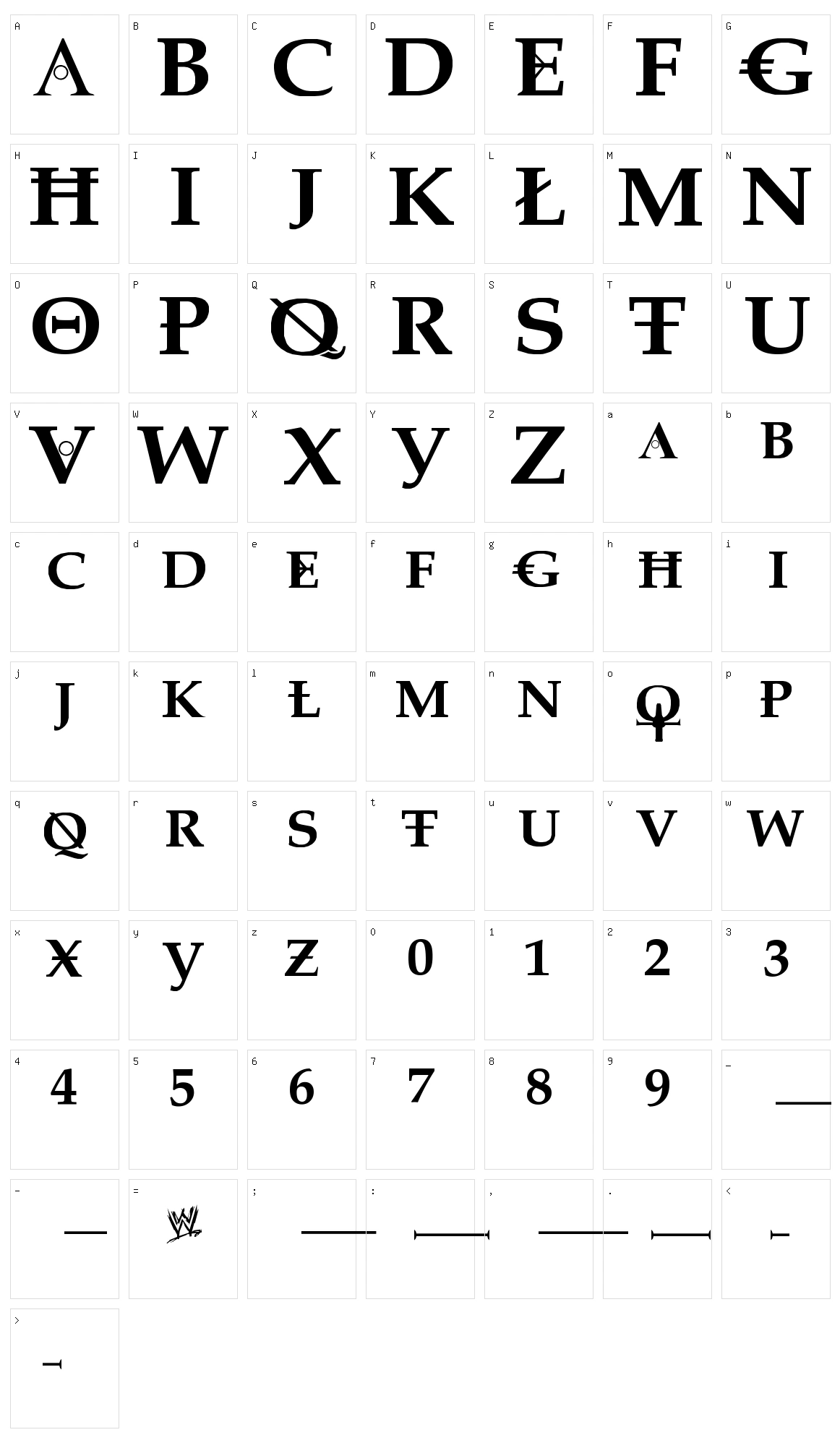 Dreaming of Lilian Character Set