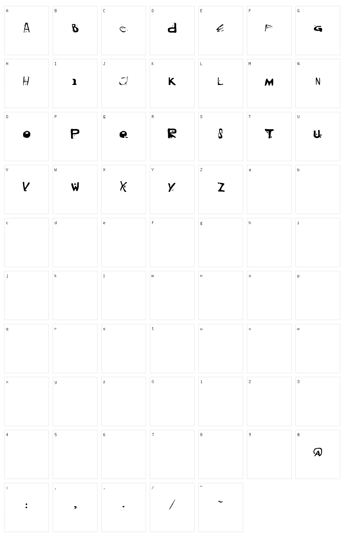 Evil Mail Character Set