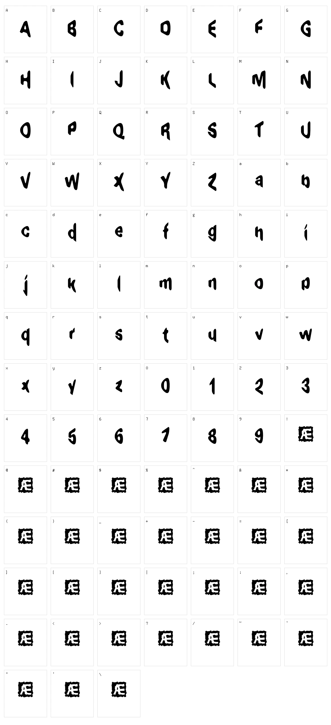 Exaggerate Character Set