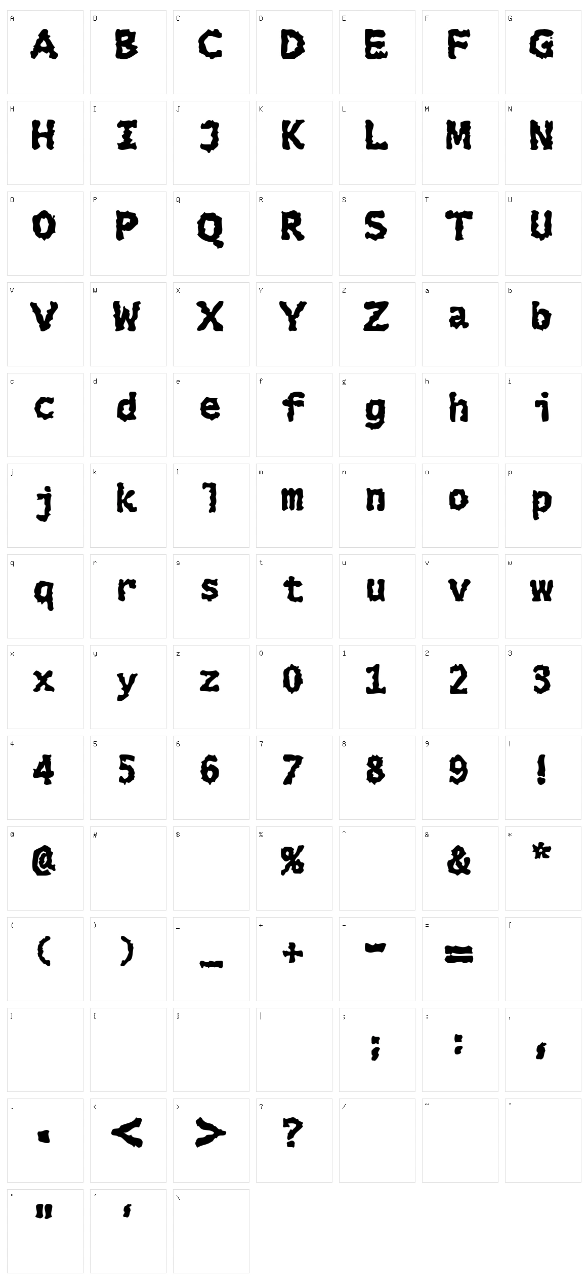 Extralucid Character Set