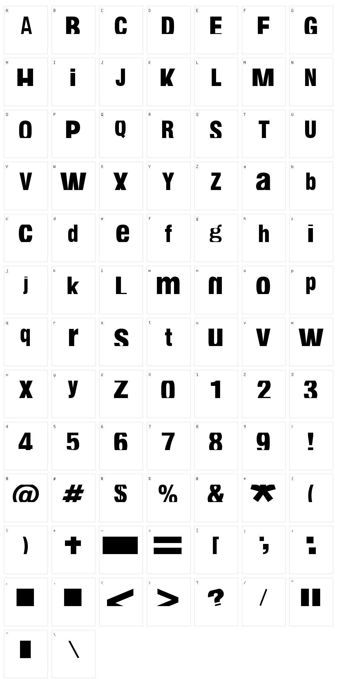 Fabianestem Character Set