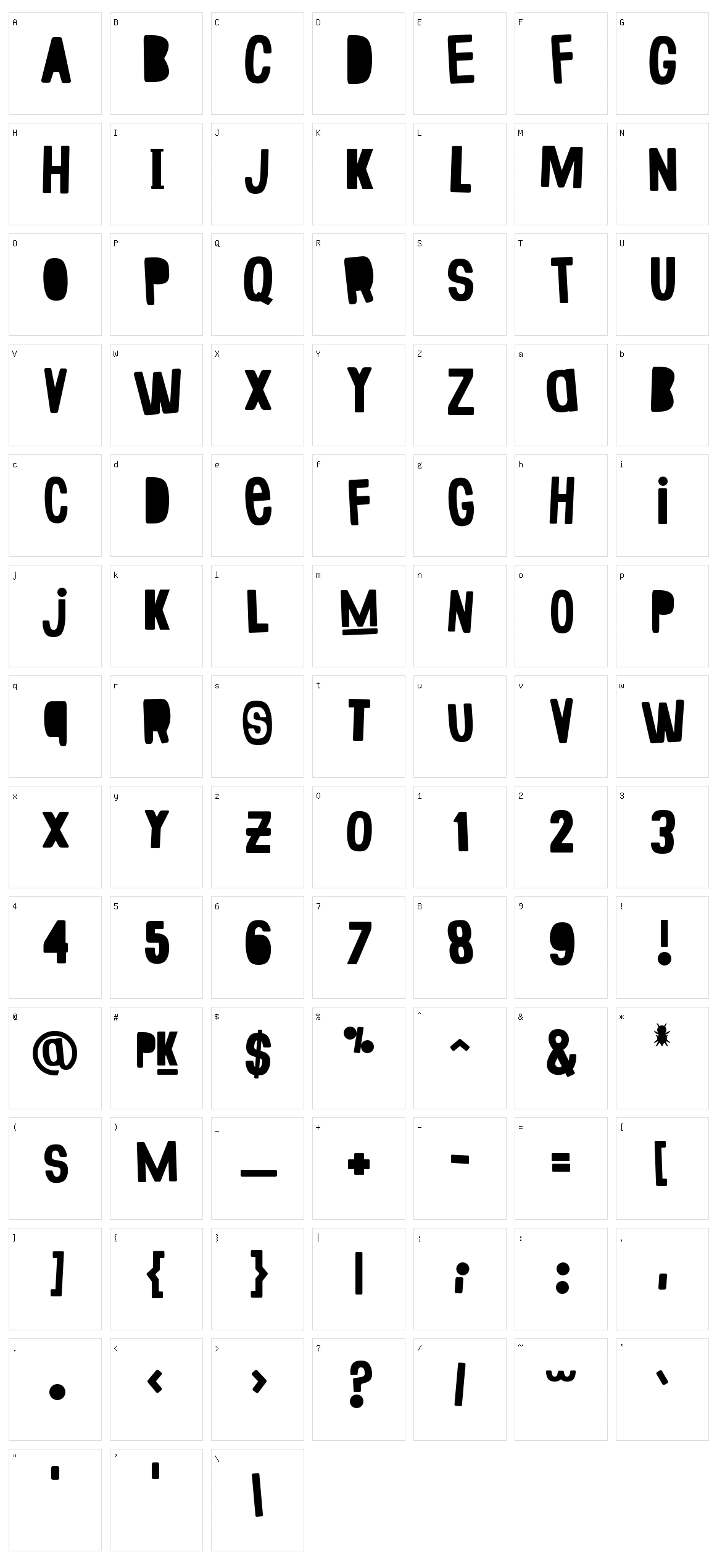 Fake Smiths Character Set