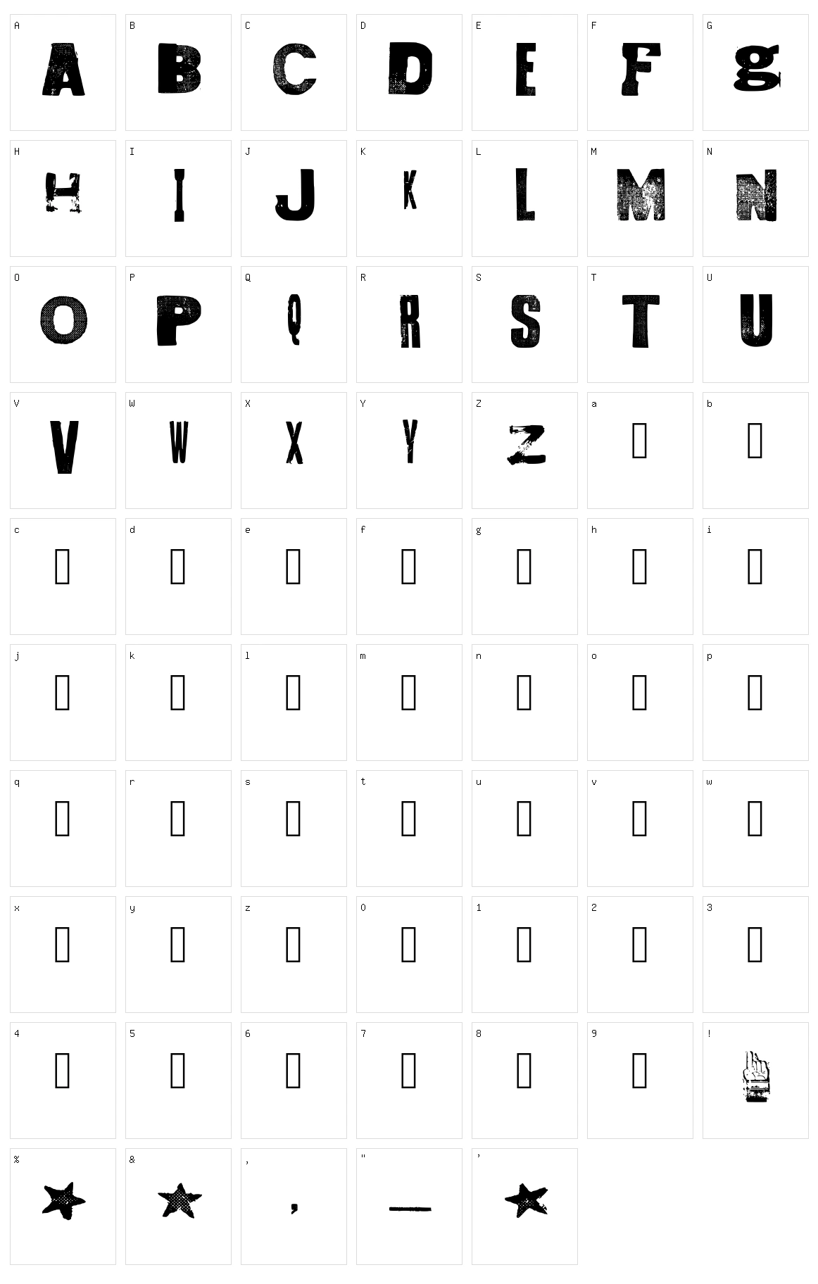 Fidalga Character Set