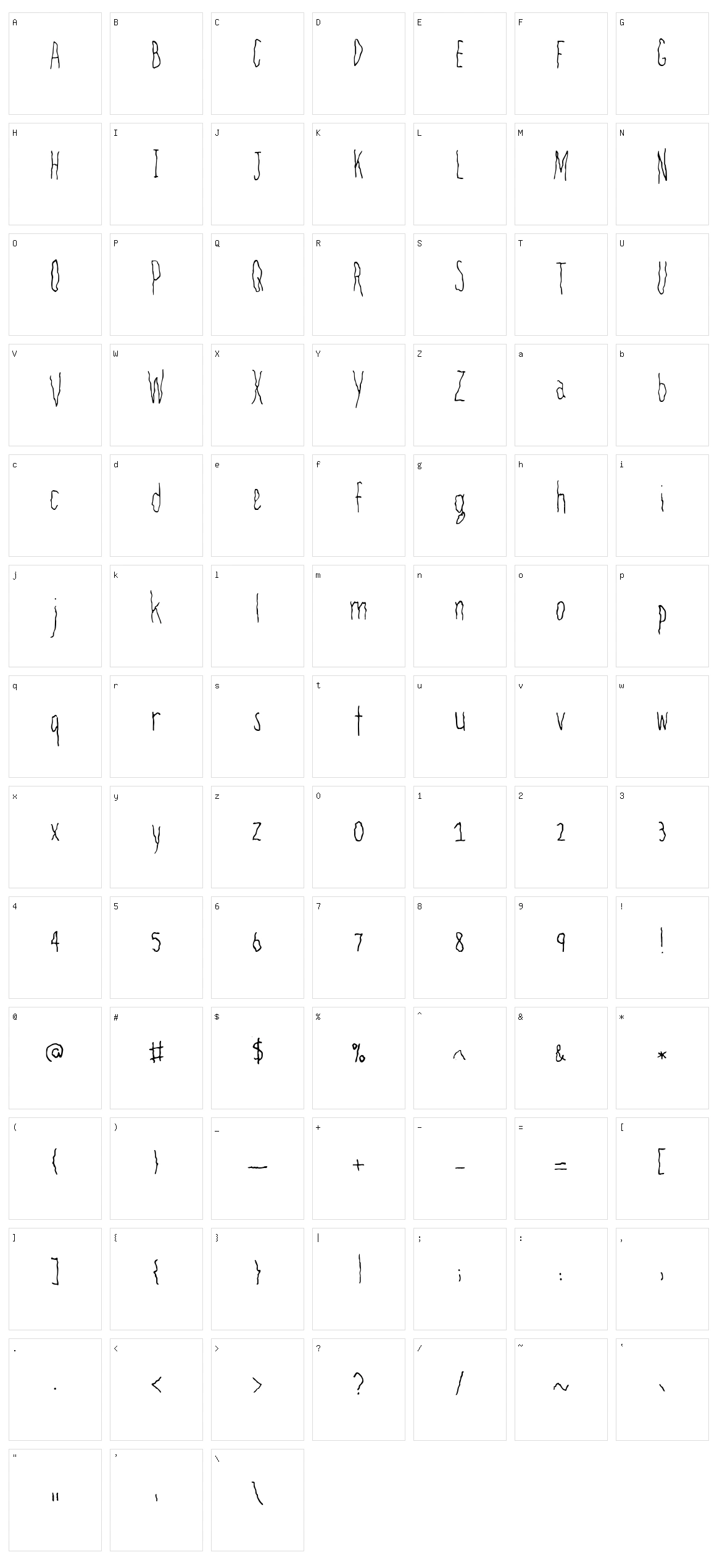 Filamental Character Set